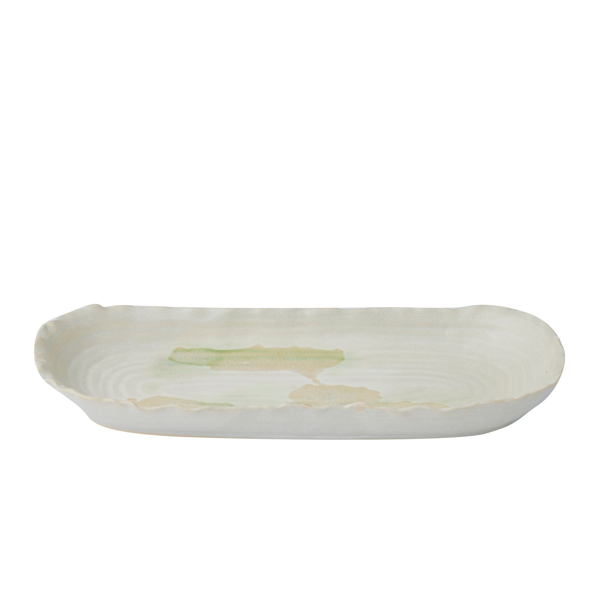 Assemble Vert Ceramic Platter Natural/Green