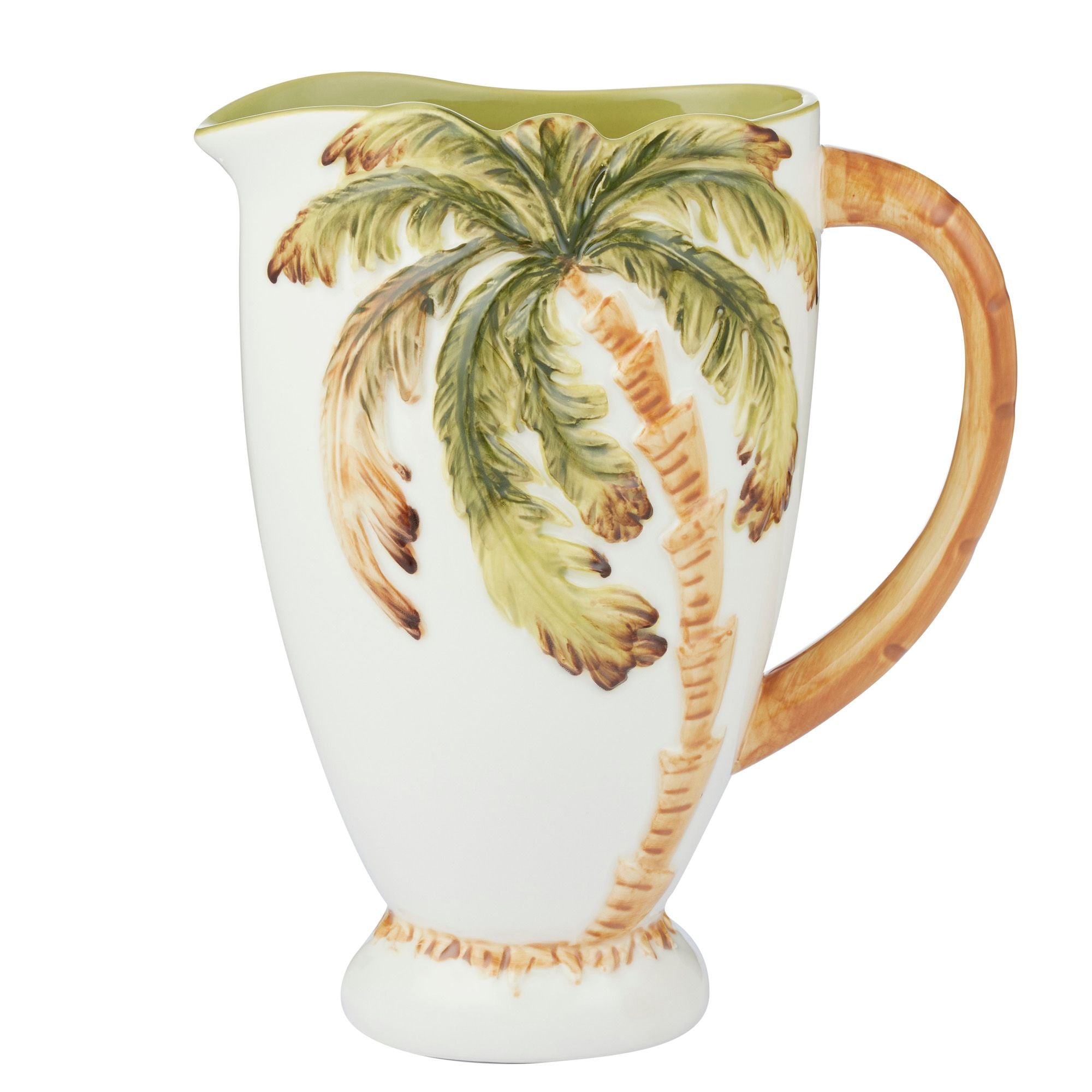 Assemble Palmera Ceramic Jug Ivory/Green