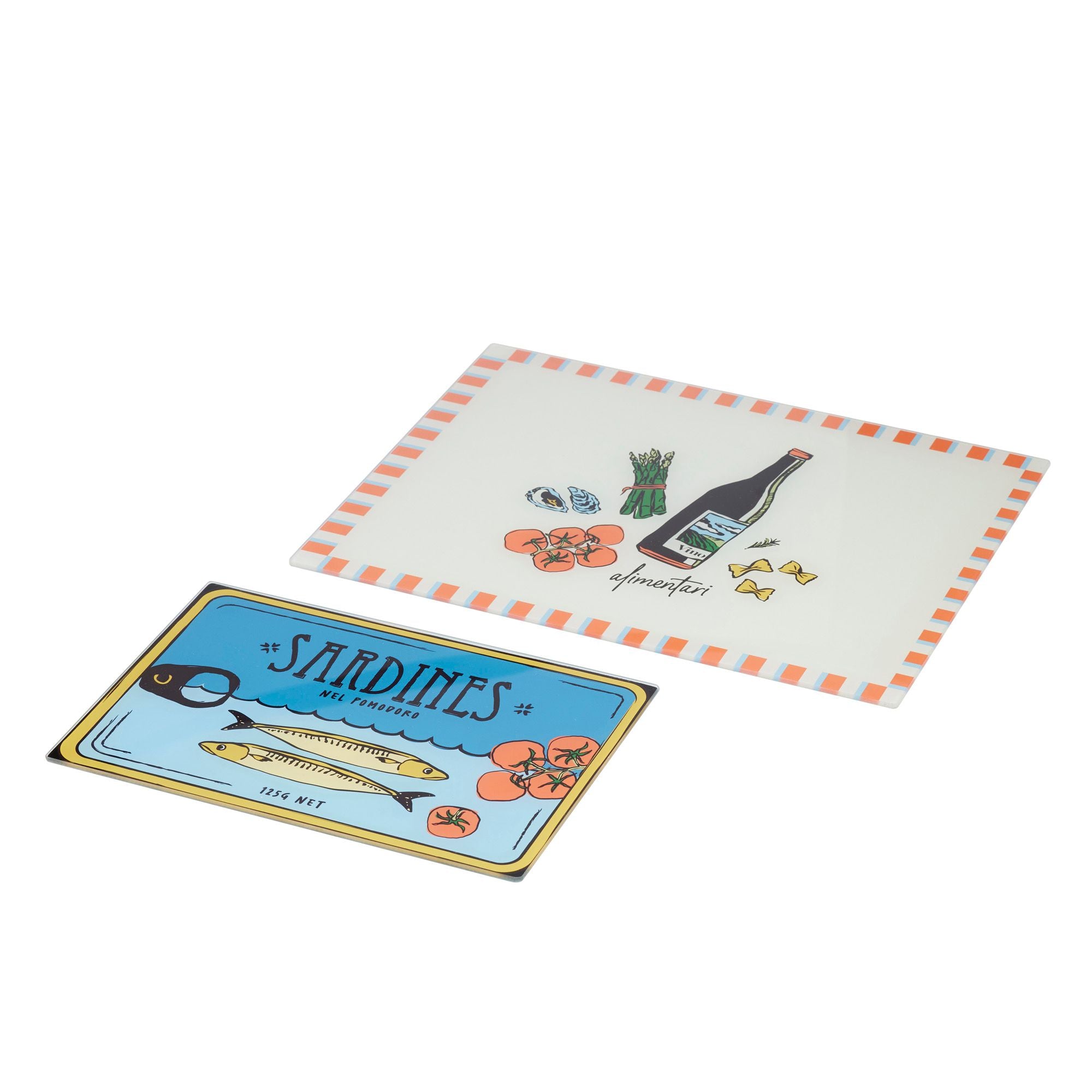 Assemble Sardine Set of 2 Glass Serving Board