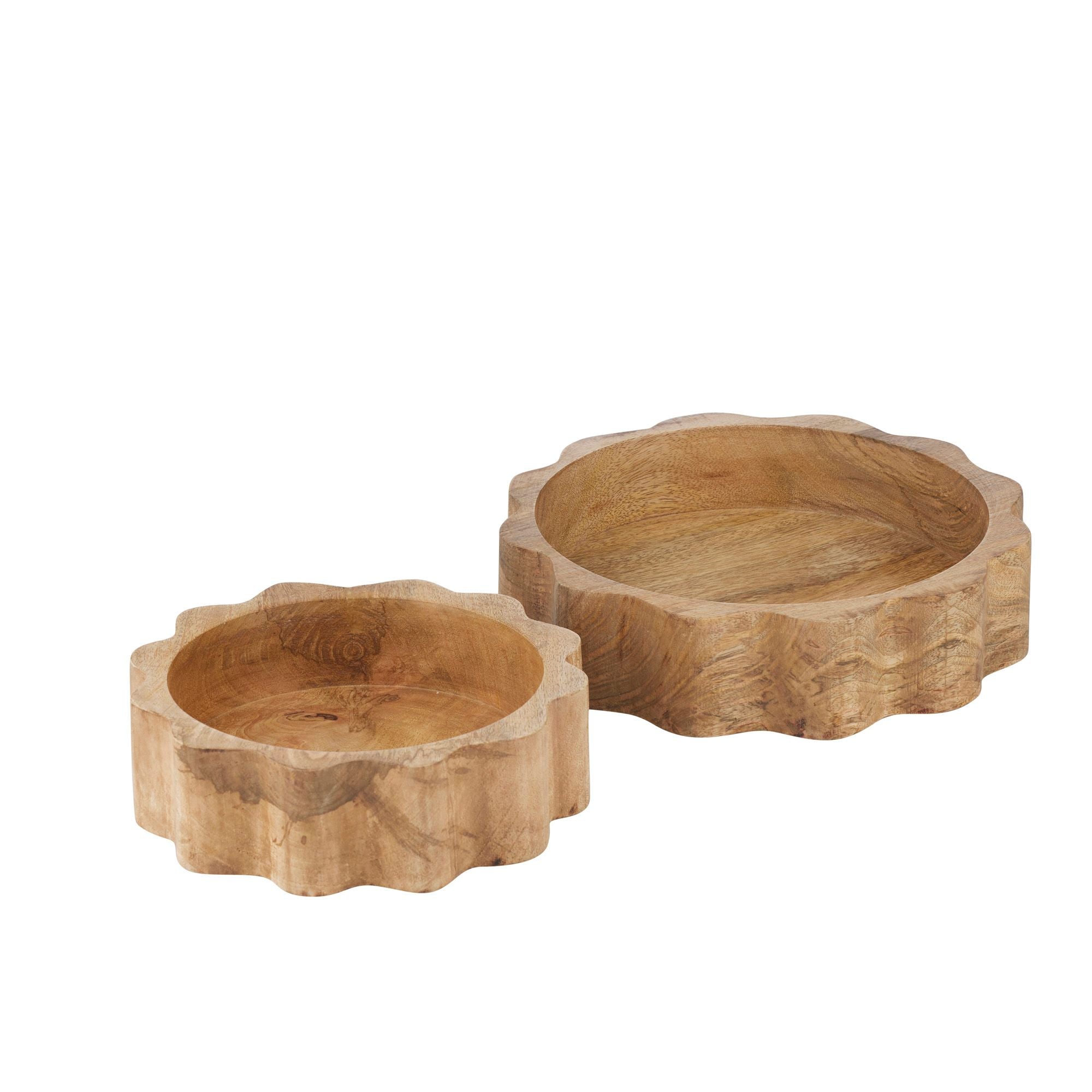 Assemble Corta Set of 2 Wood Bowls Natural