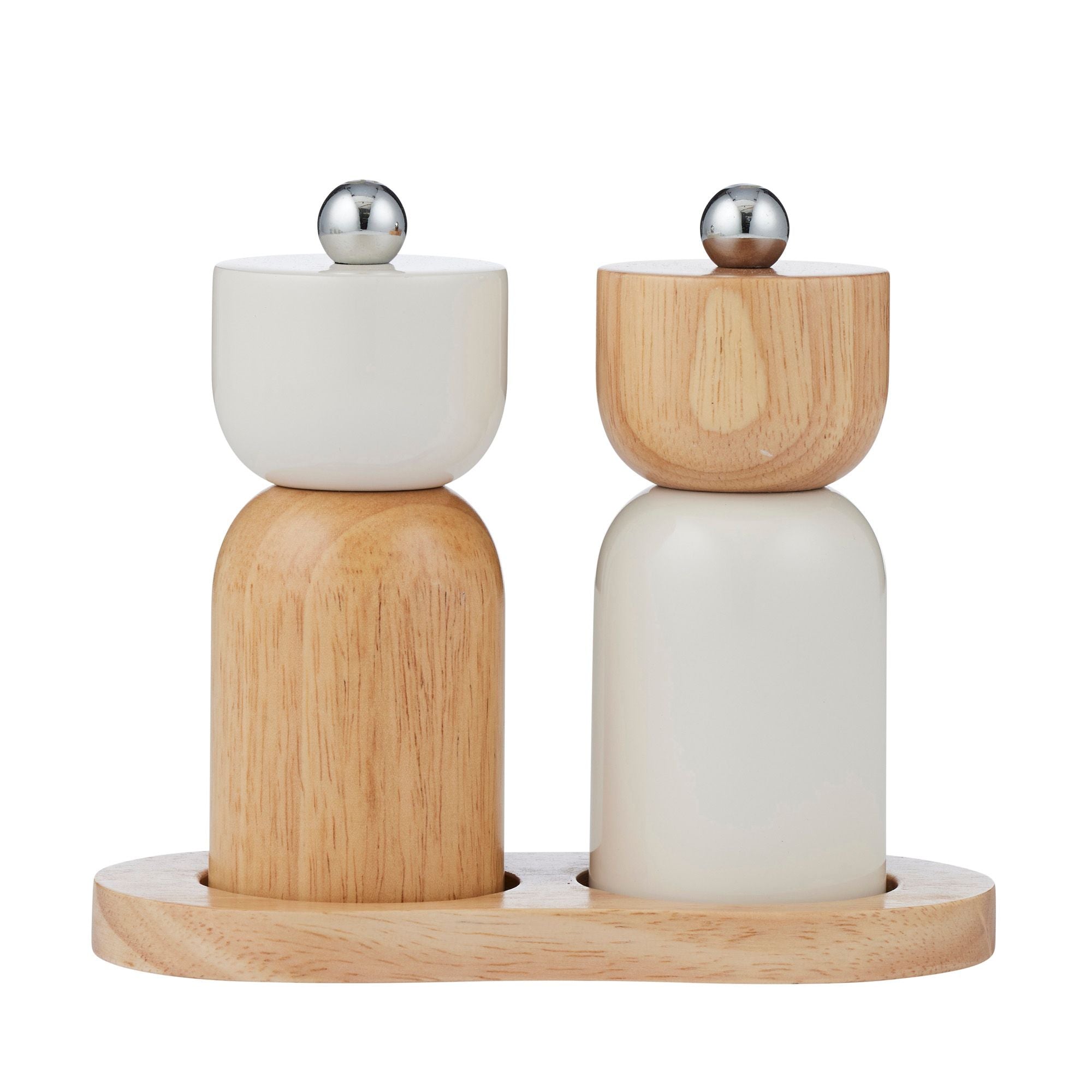 Assemble Eta 3pc Wood S&P Set Ivory