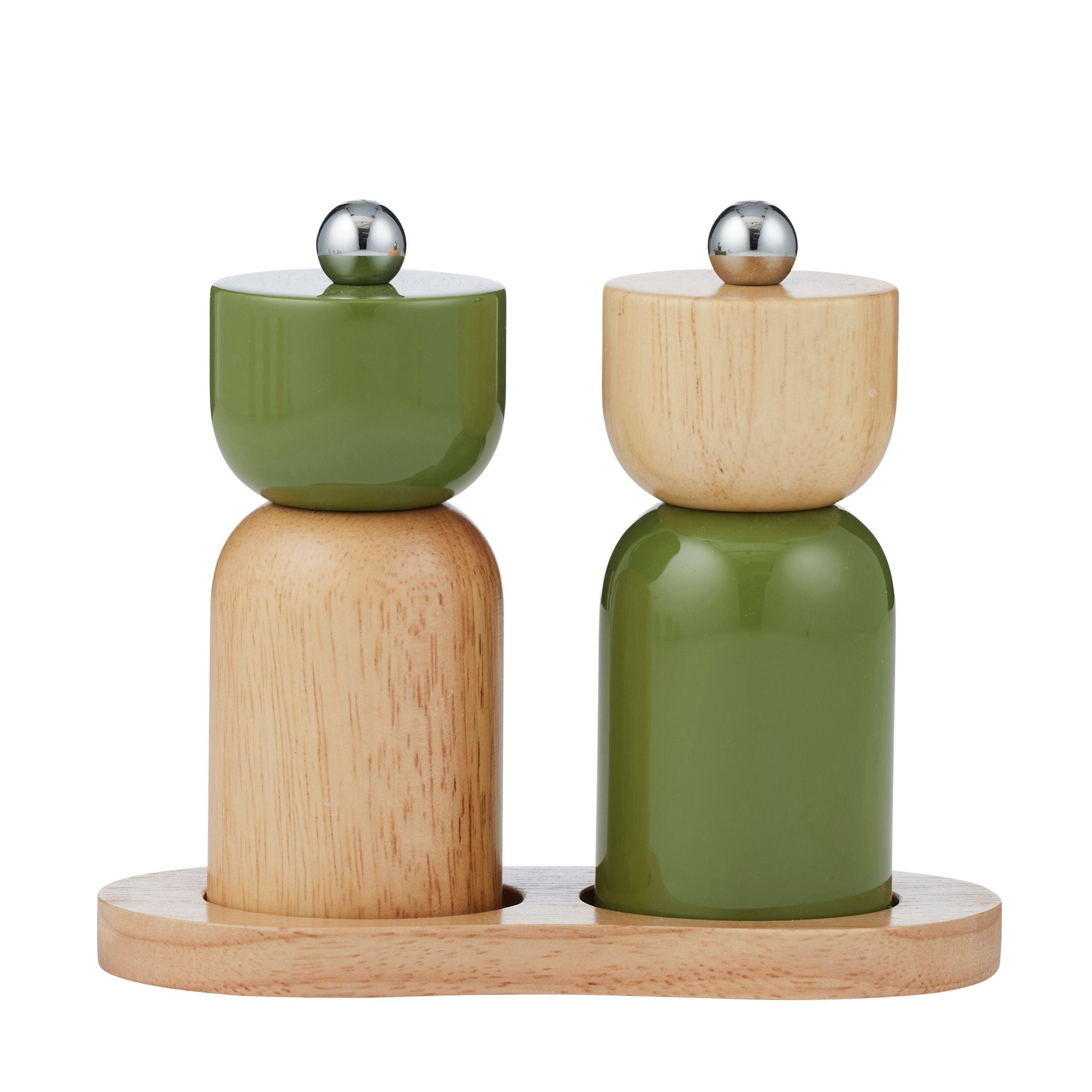 Assemble Eta 3pc Wood S&P Set Olive
