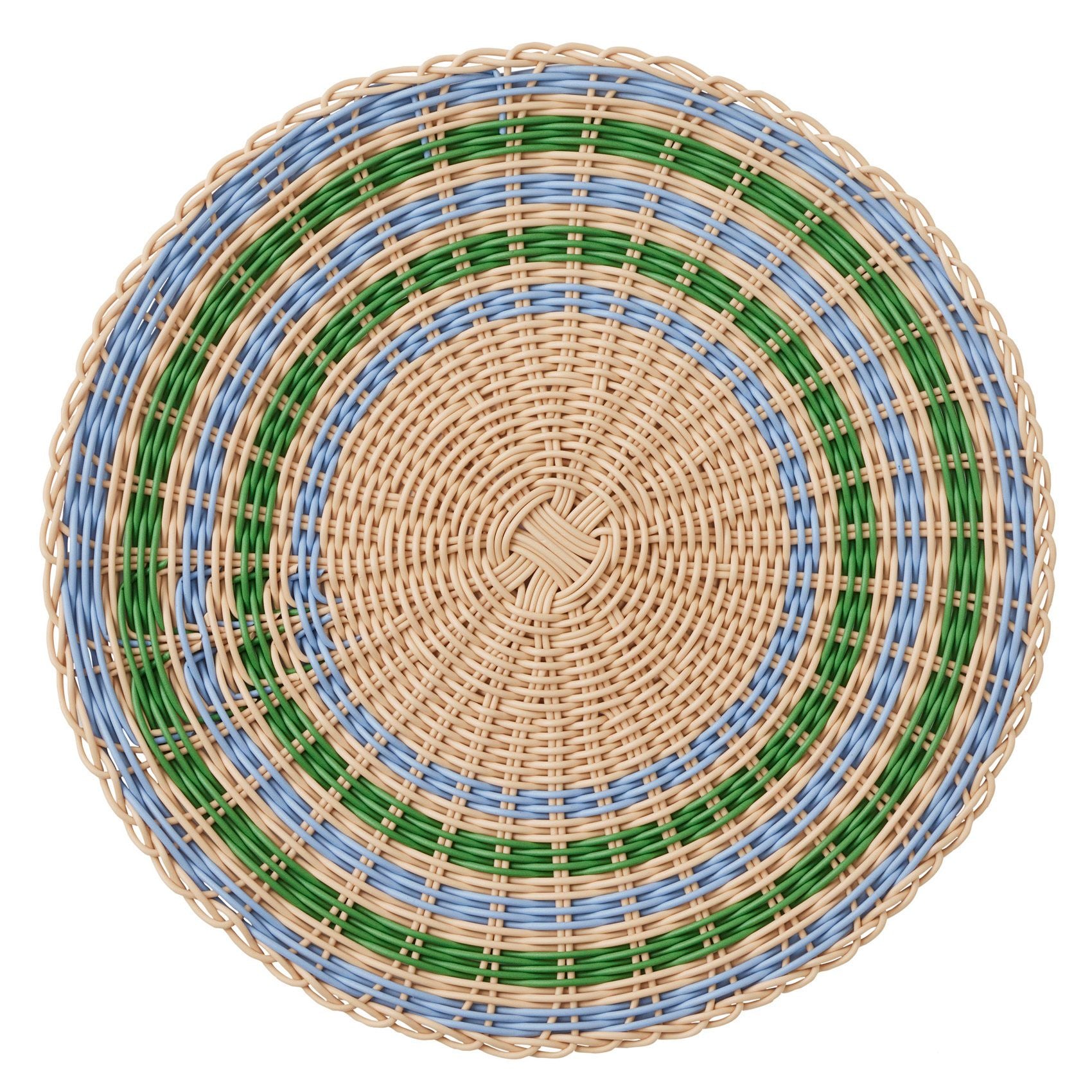 Assemble Padua PP Woven Placemat Natural/Sky/Green