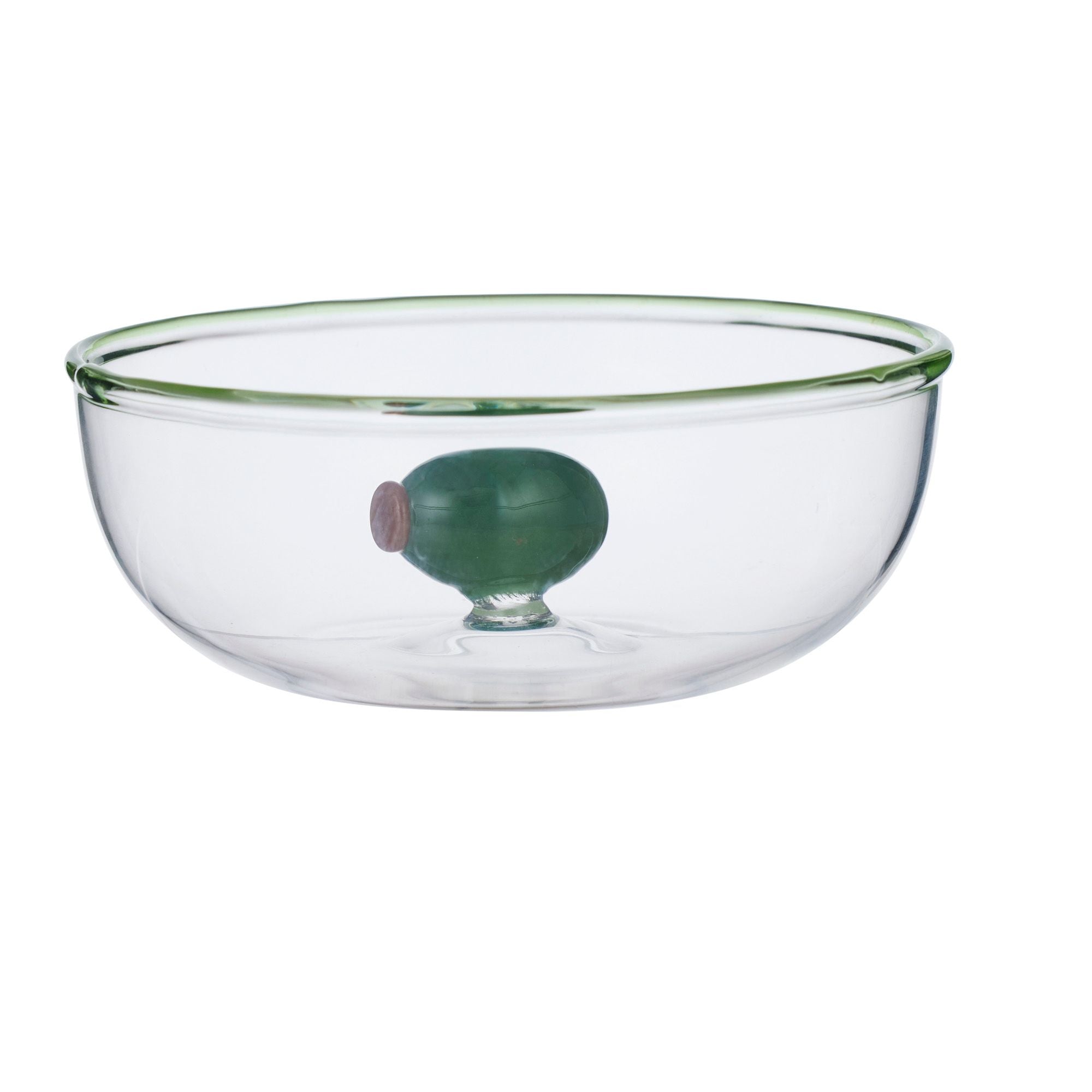 Assemble Olive Glass Bowl Clear/Green