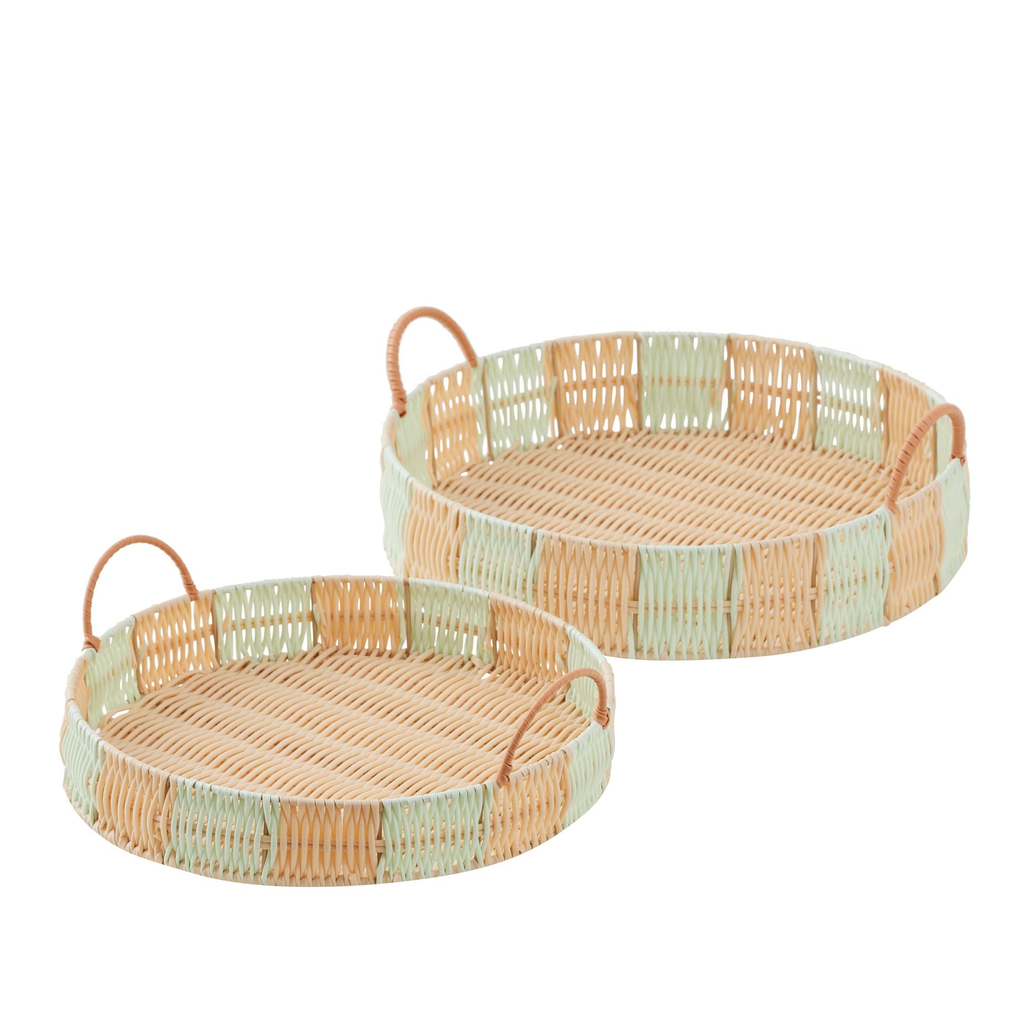 Assemble Pesco Set of 2 PP Woven Tray Mint