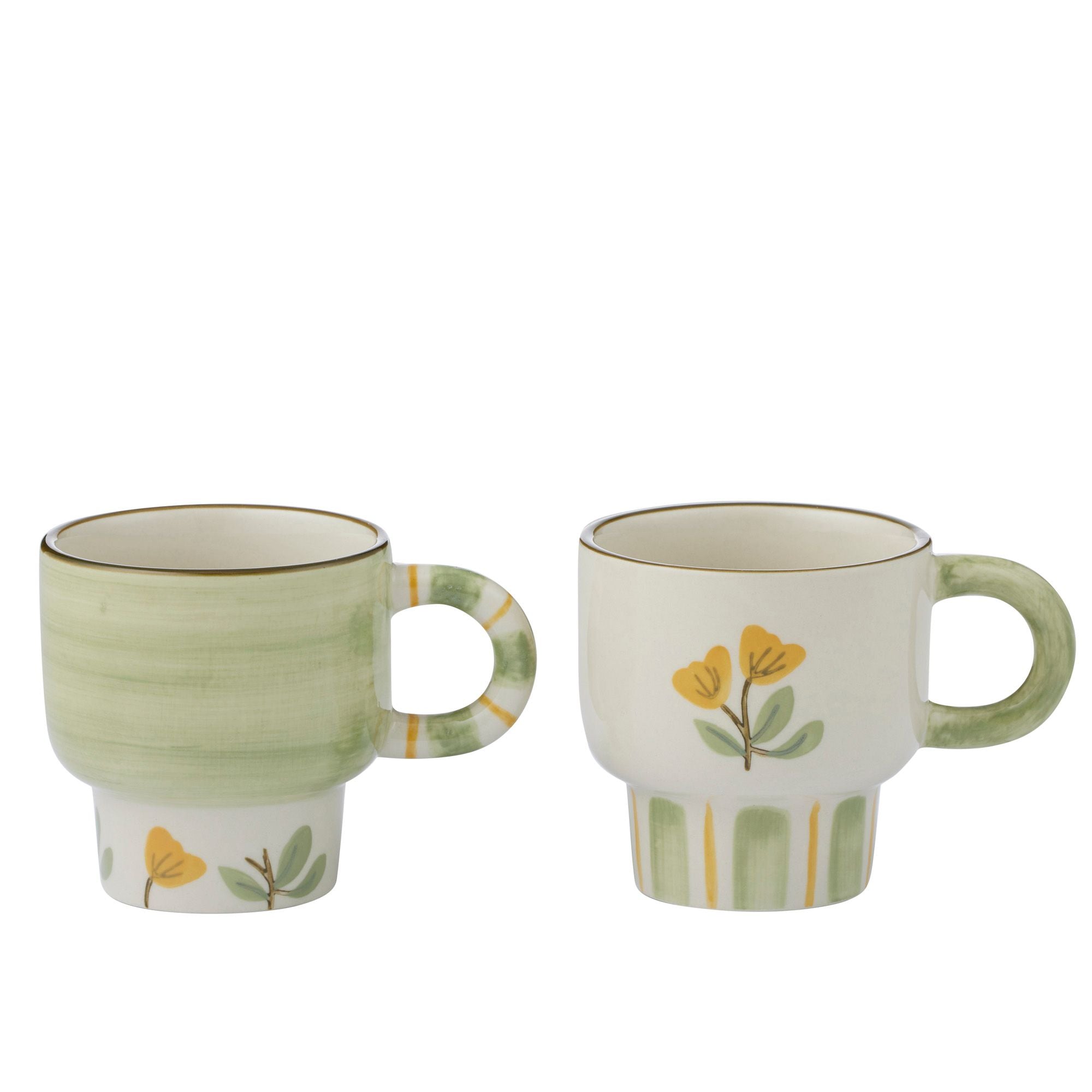 Assemble Gwen Ceramic Mug Gn/Yellow 2 Assorted