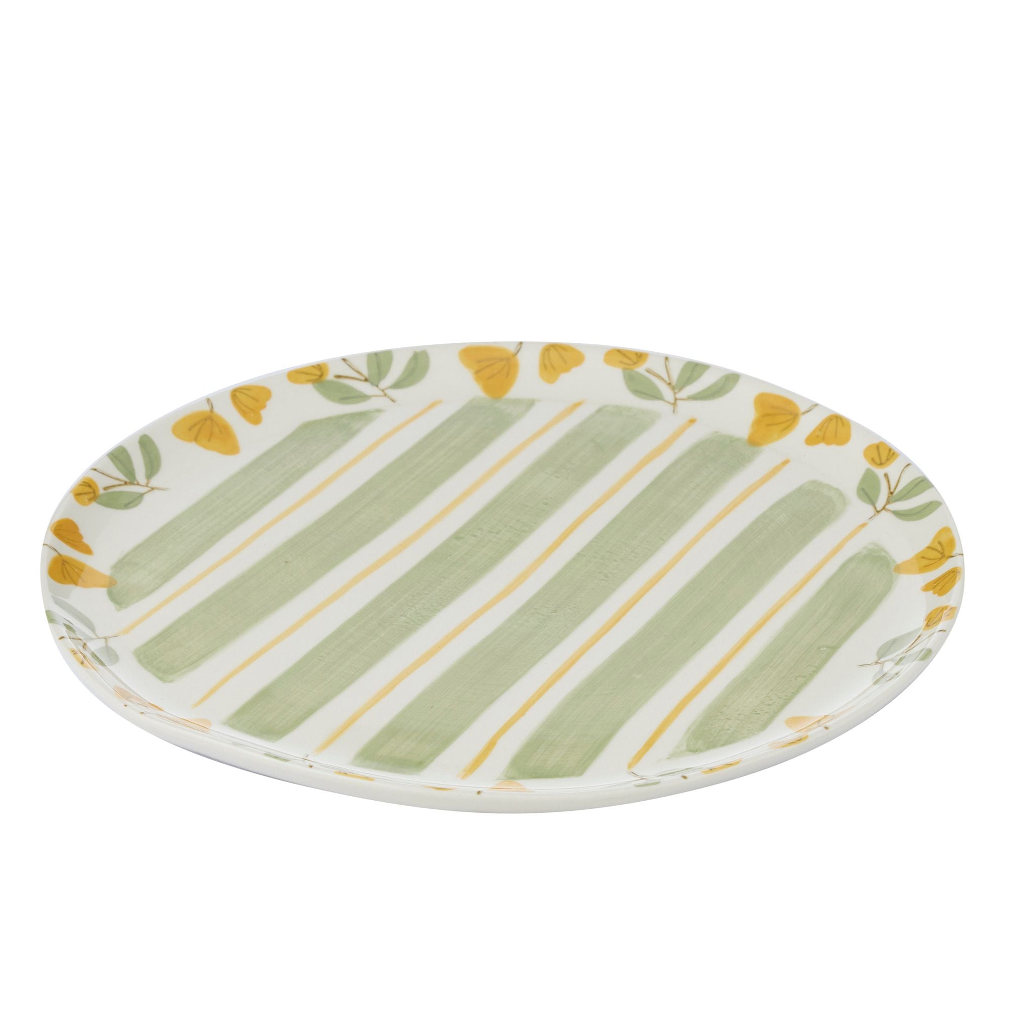 Assemble Gwen Ceramic Round Platter Green/Yellow