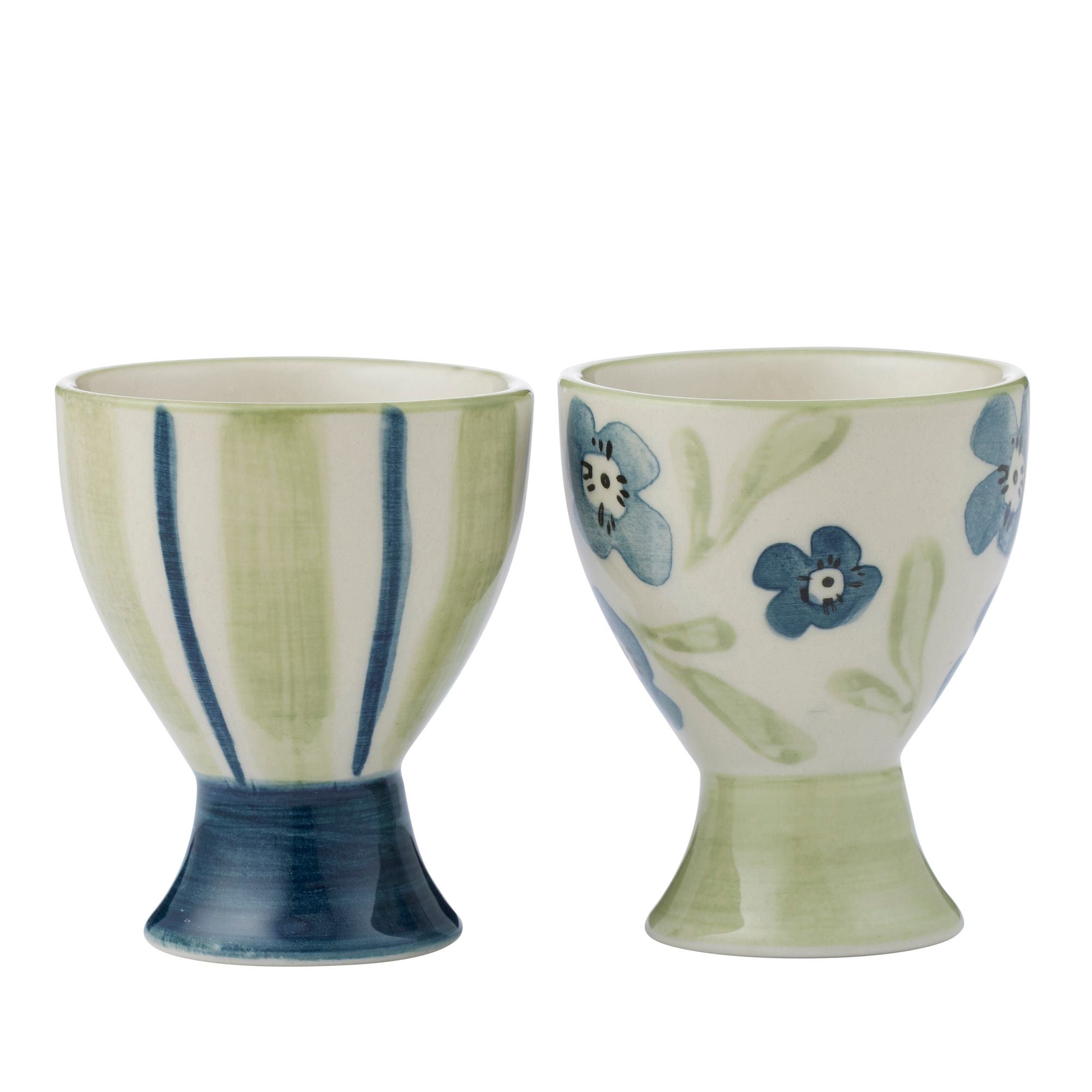 Assemble Olga Ceramic Egg Cup Bl/Olive 2 Assorted
