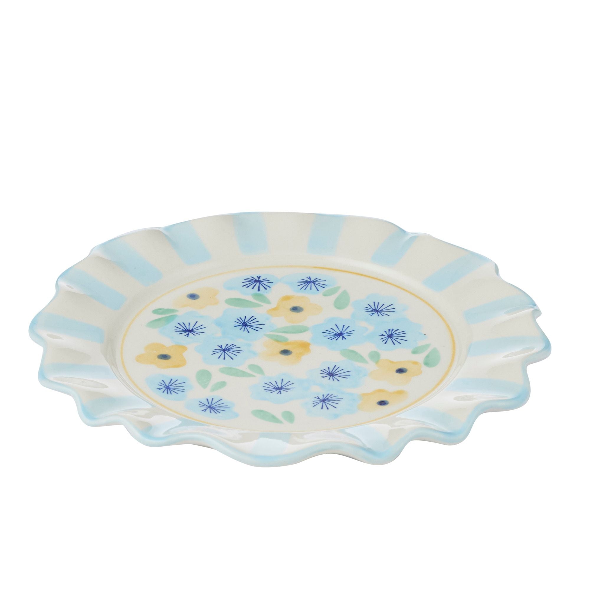 Assemble Farrah Ceramic Plate Blue/Ochre