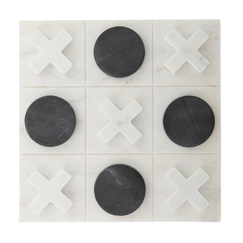 Coast To Coast Tic Tac Toe Marble Game White/Black
