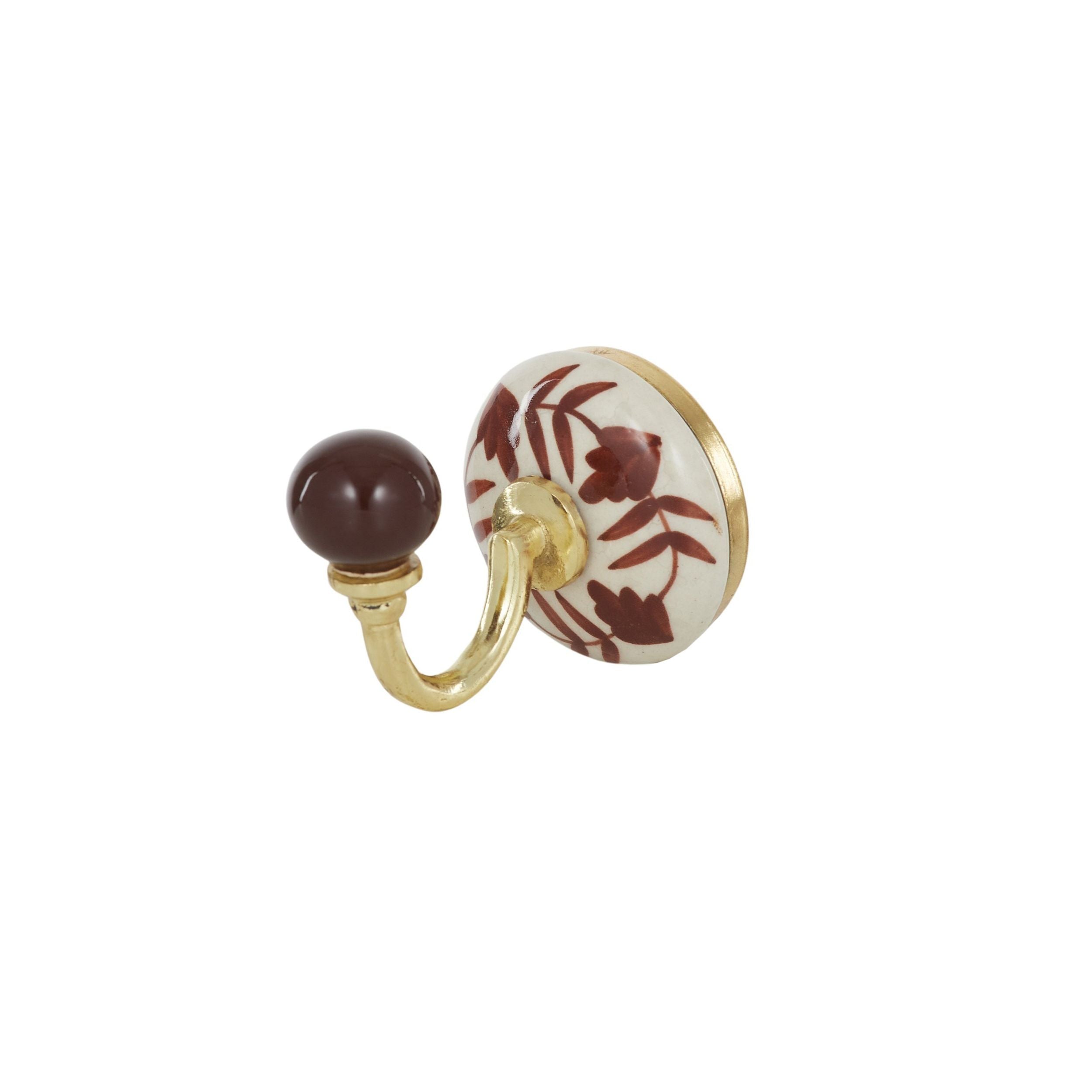 Coast To Coast Rosa Ceramic Wall Hook Russet