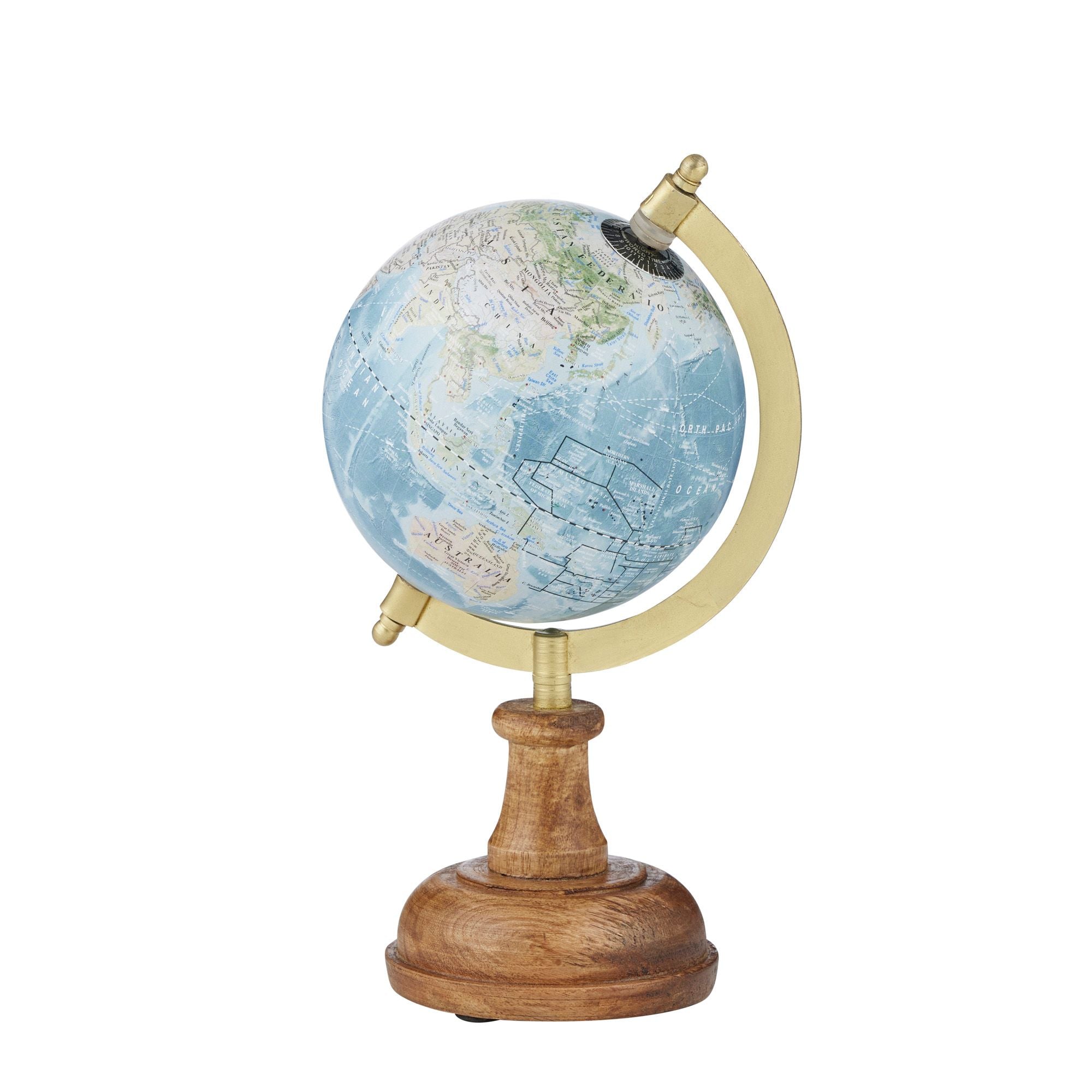 Coast To Coast Atlas World Globe Blue/Natural