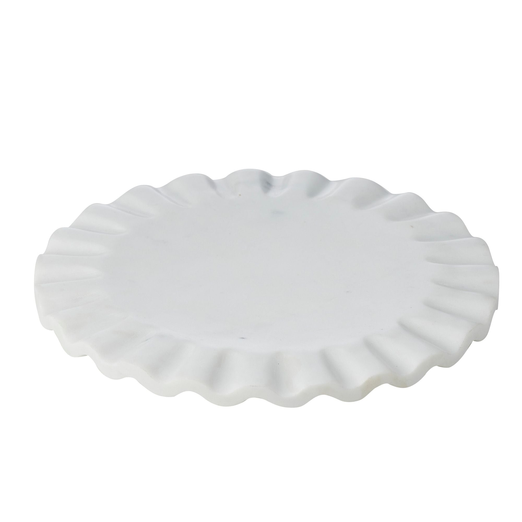 Coast To Coast Ruche Marble Tray 29cm White