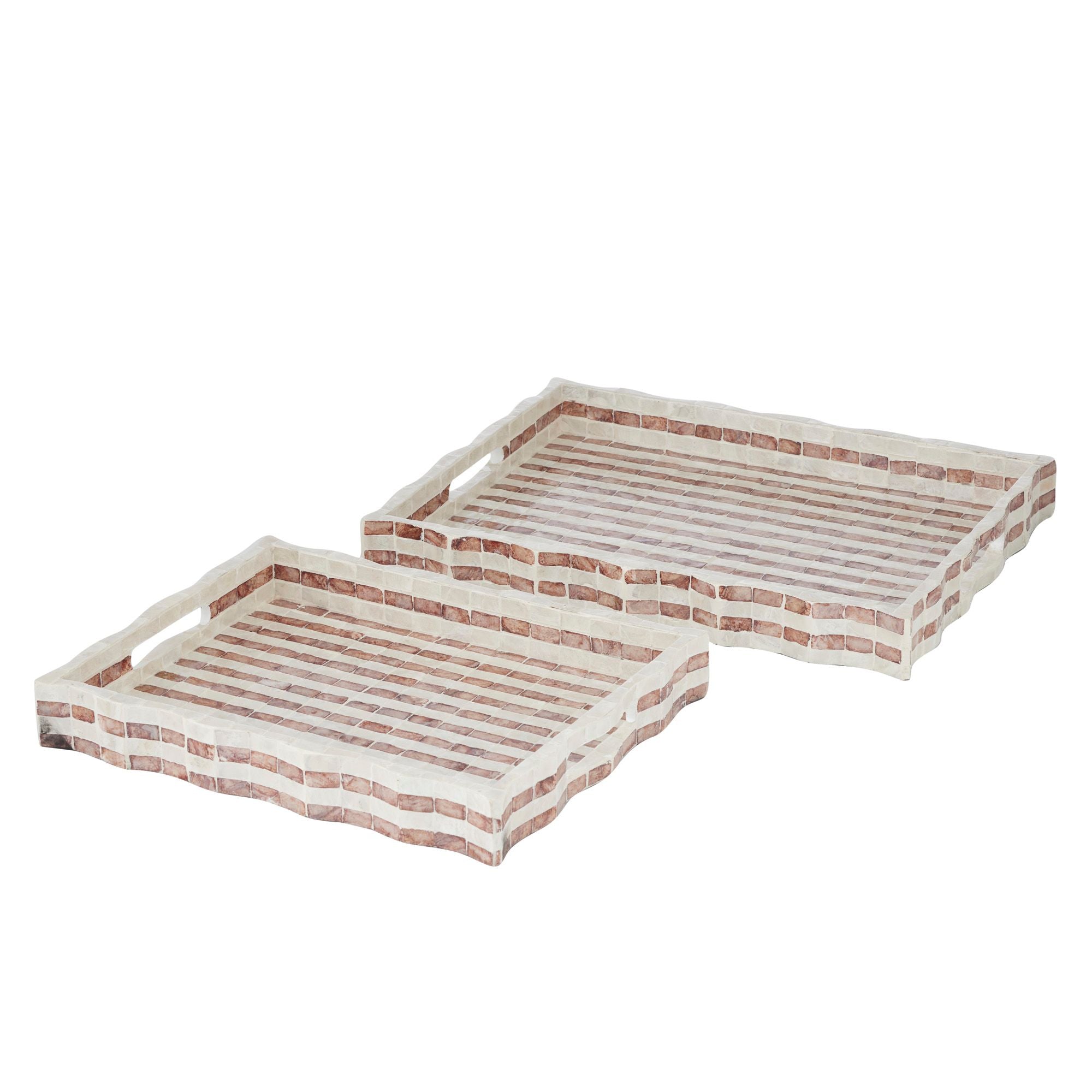 Coast To Coast Marconi Set of 2 Inlay Trays Russet
