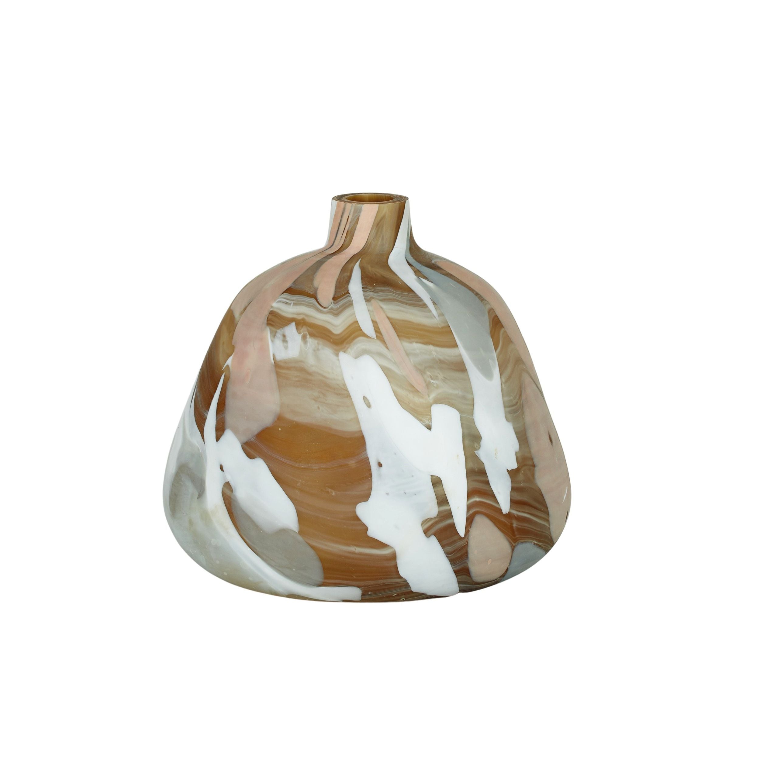 Coast To Coast Agra Glass Vase 27x27x25cm Tan/Nude