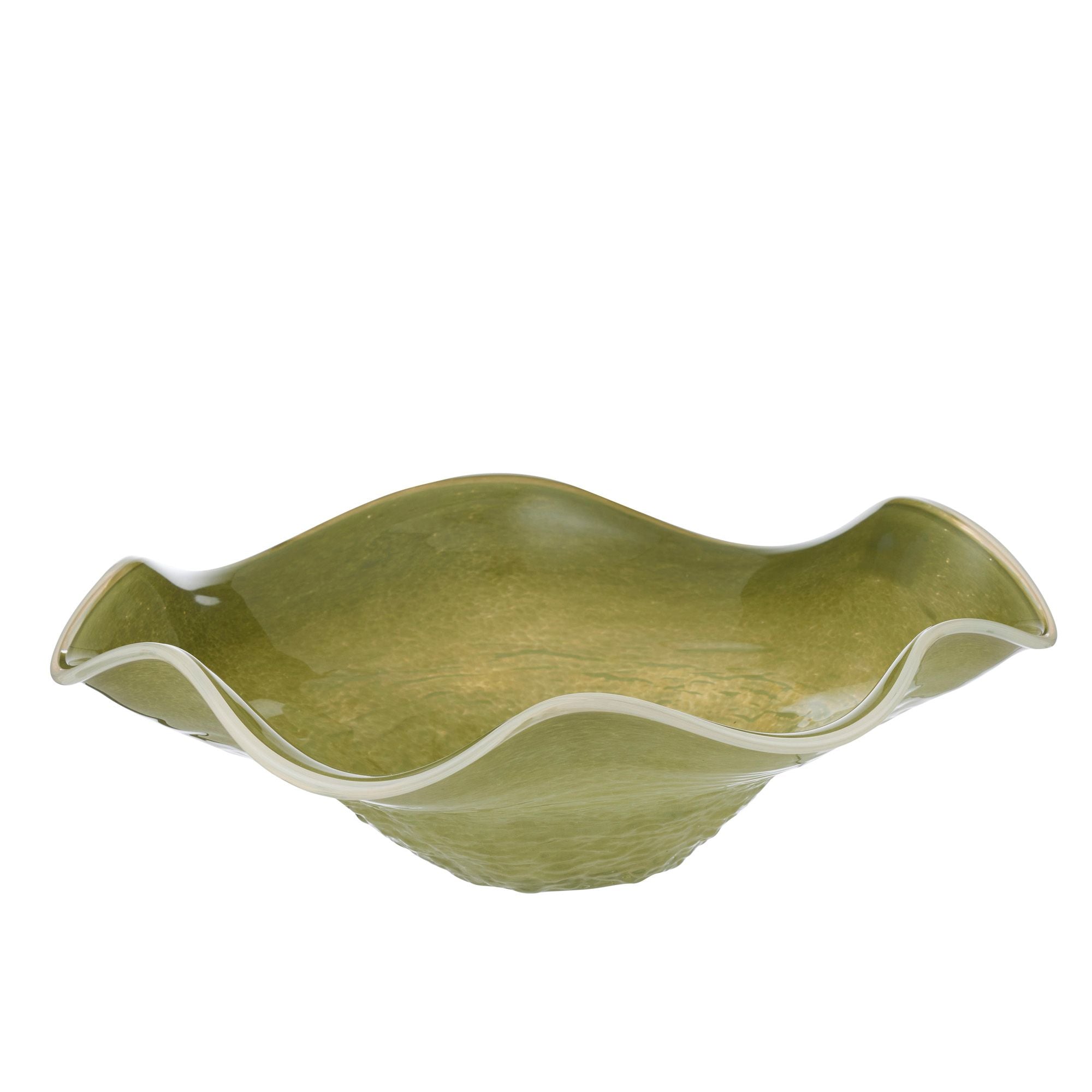Coast To Coast Calvet Glass Bowl Olive/Peac