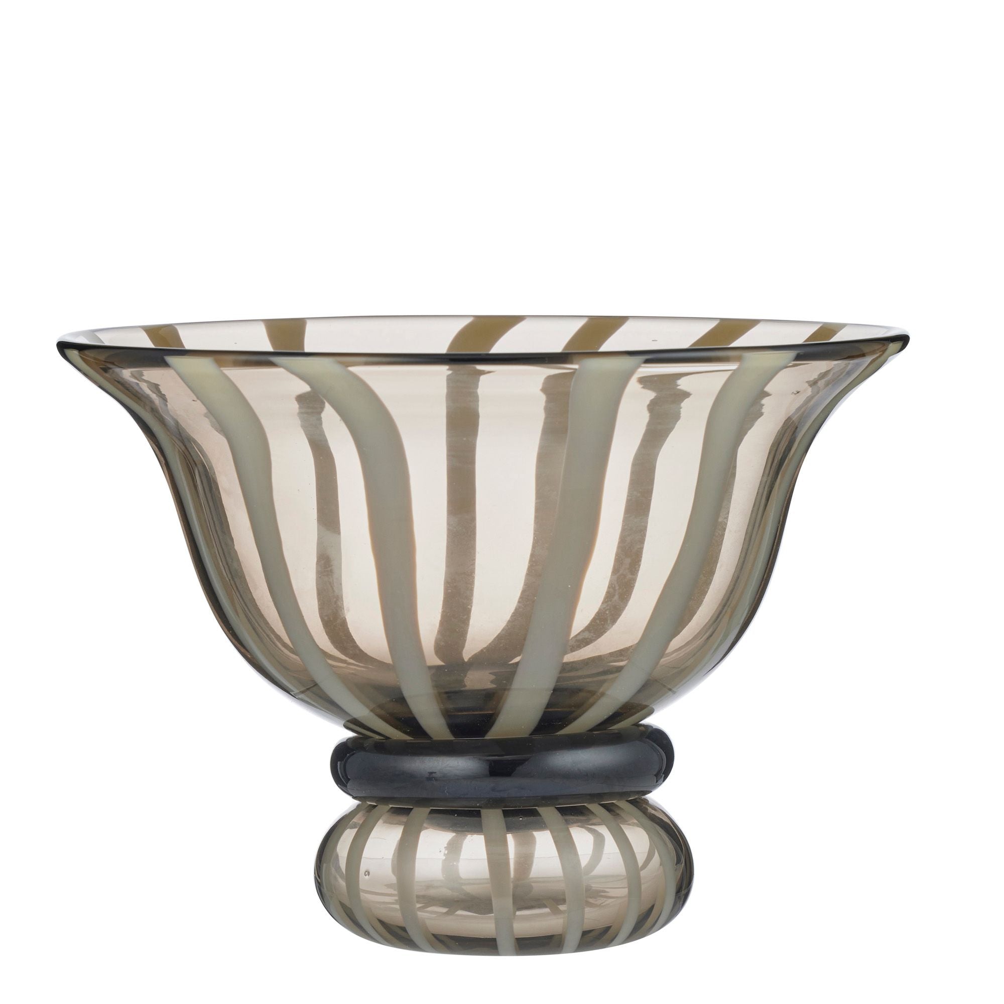 Coast To Coast Sweeney Glass Bowl Chocolate/Ivory