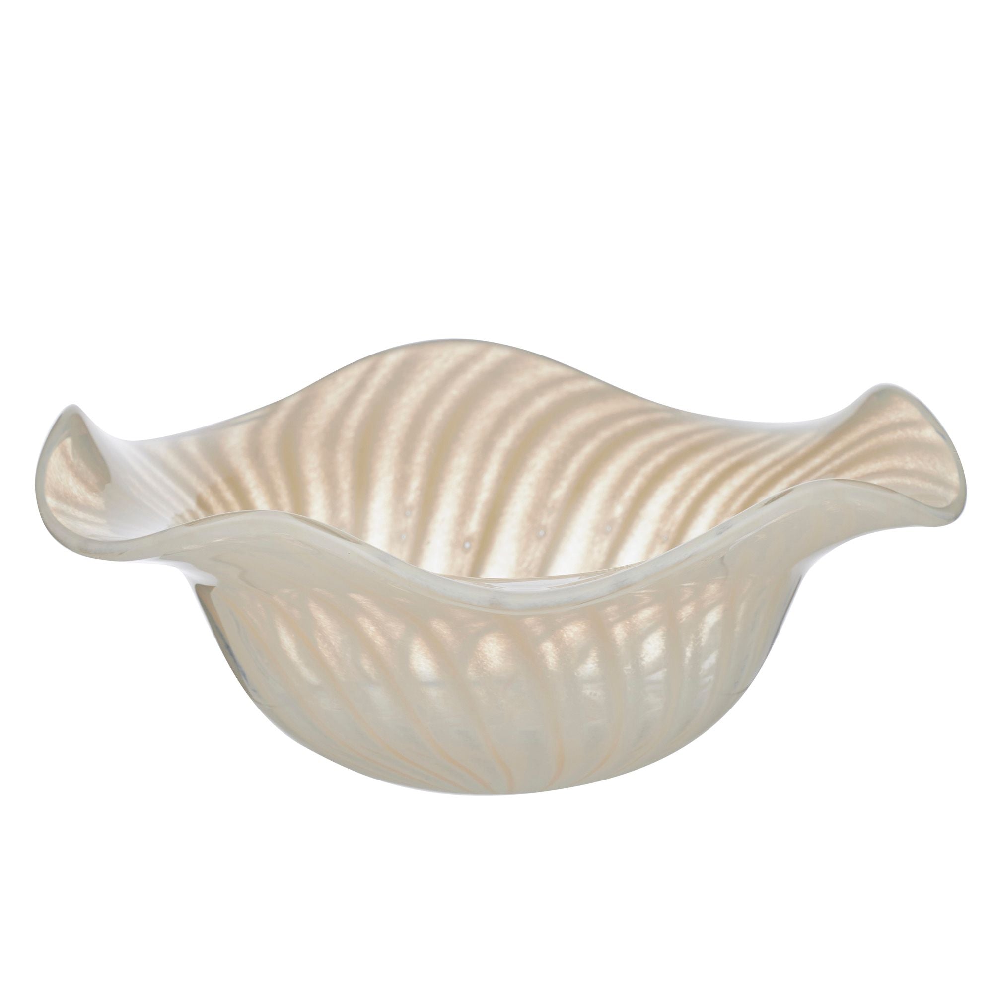 Coast To Coast Francine Glass Bowl Clear/Ivory