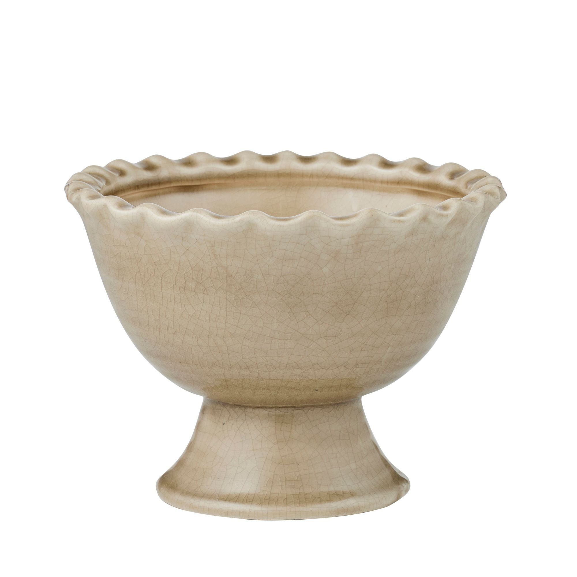 Coast To Coast Zaragoza Ceramic Footed Bowl Taupe