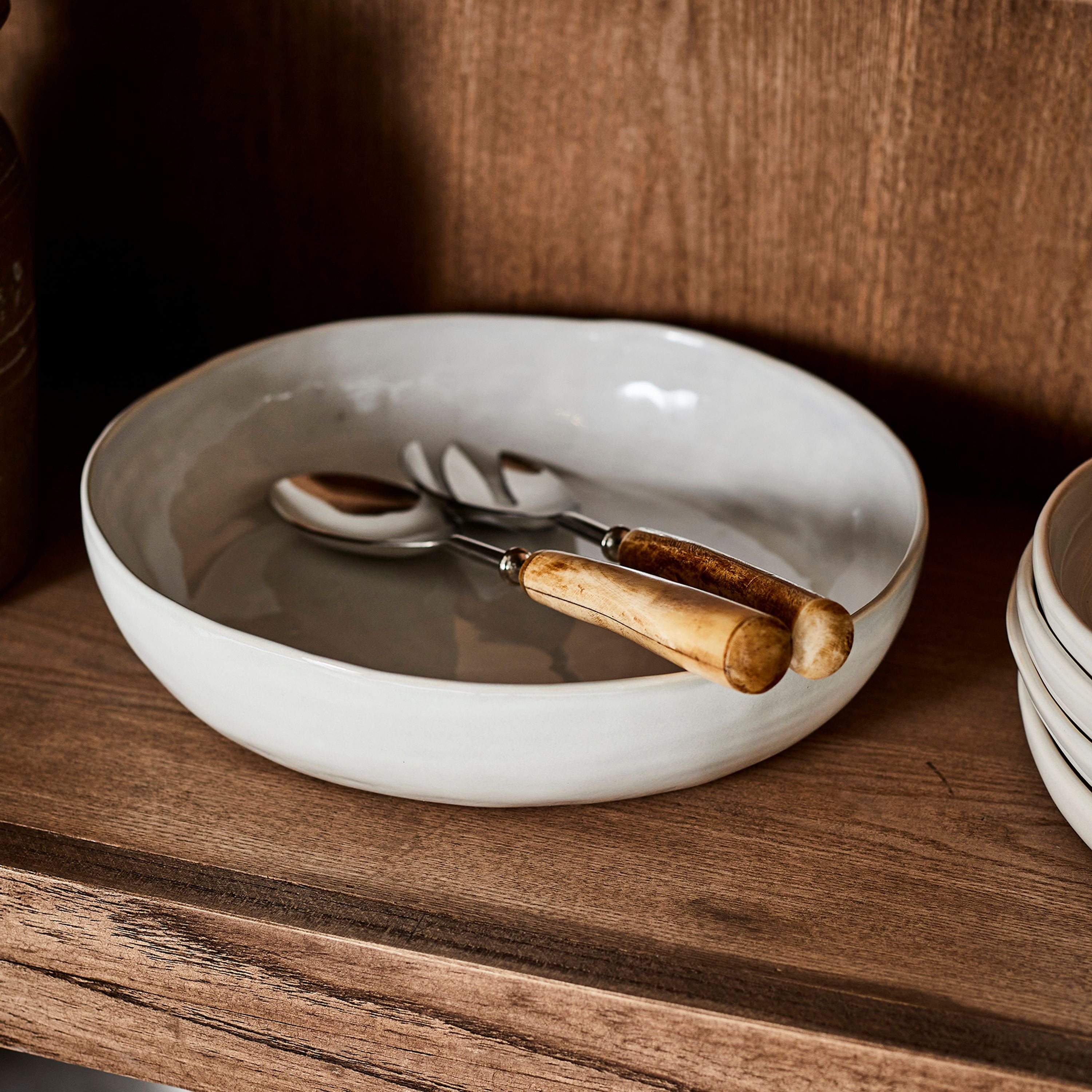 French Country Franco White Large Serving Bowl