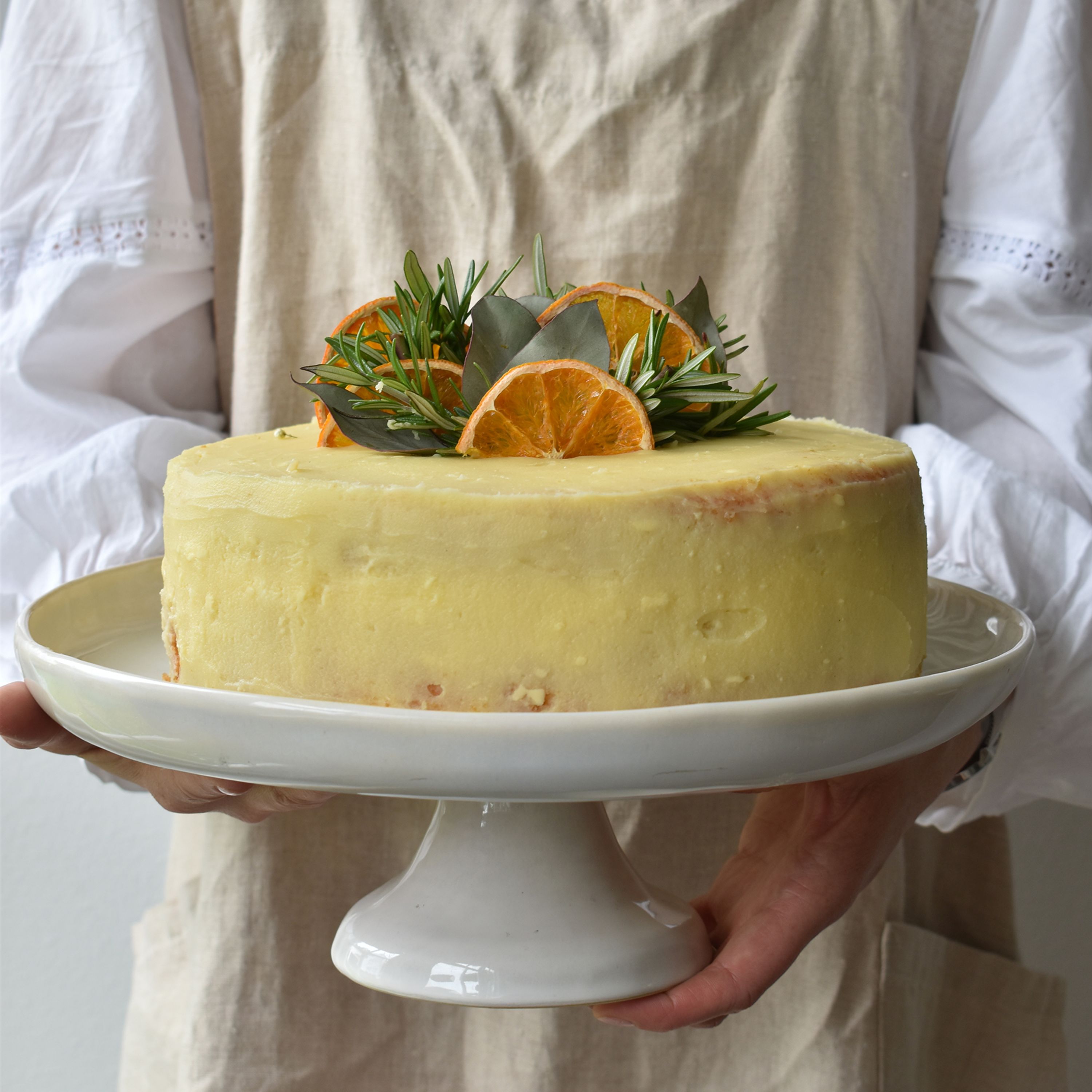 French Country Franco Rustic White Cake Stand