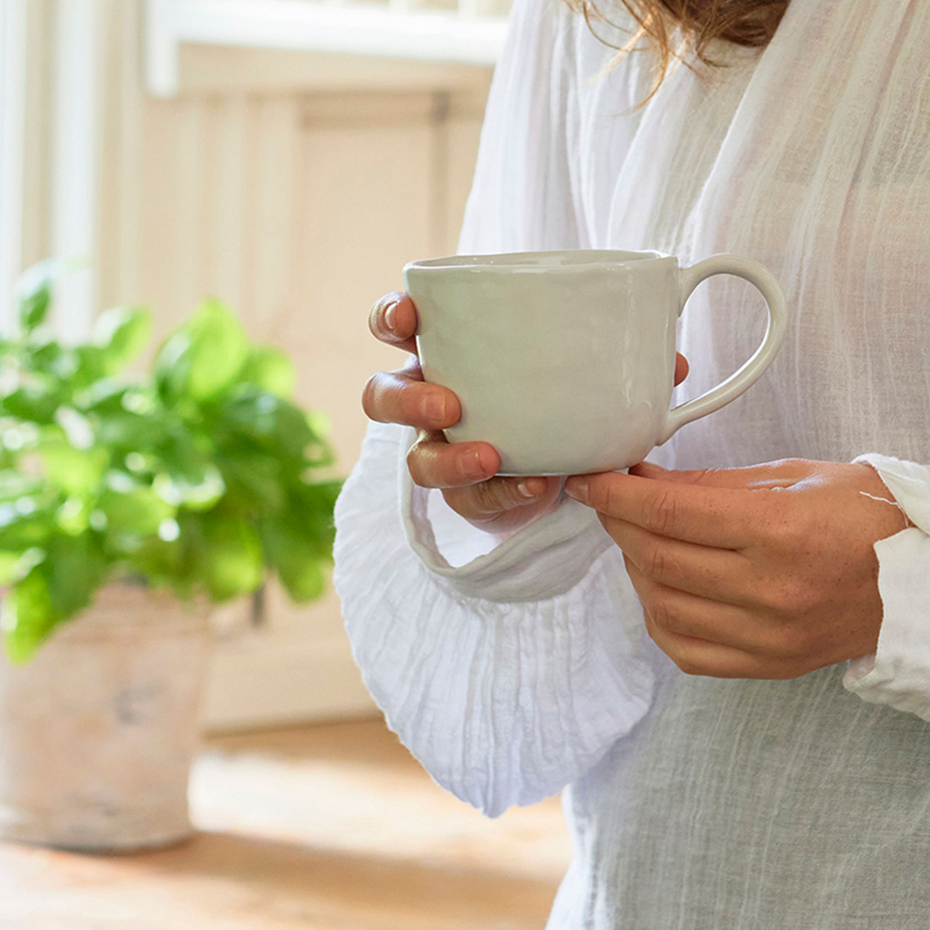 French Country Franco Rustic White Cup