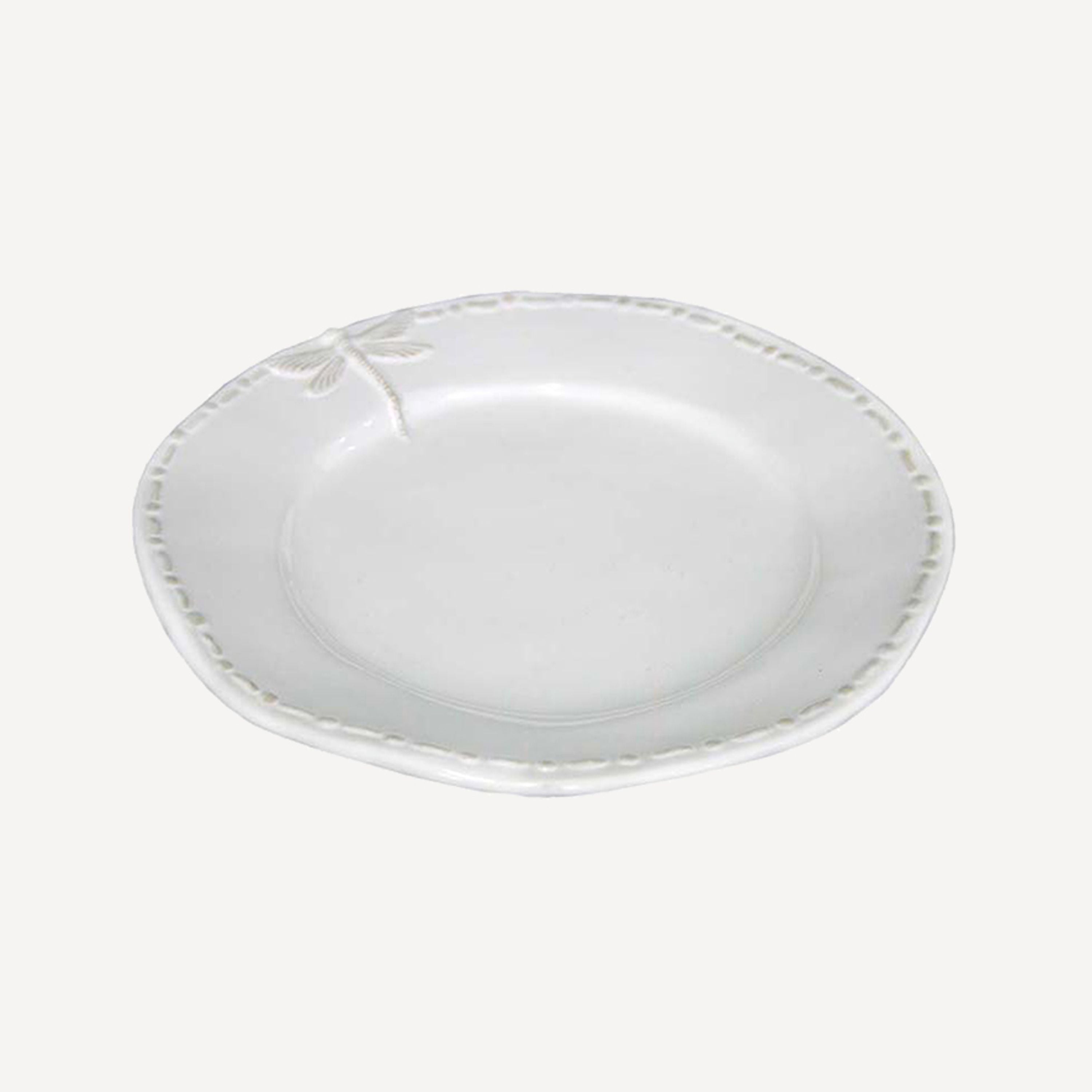 French Country Dragonfly Stoneware White Side Plate