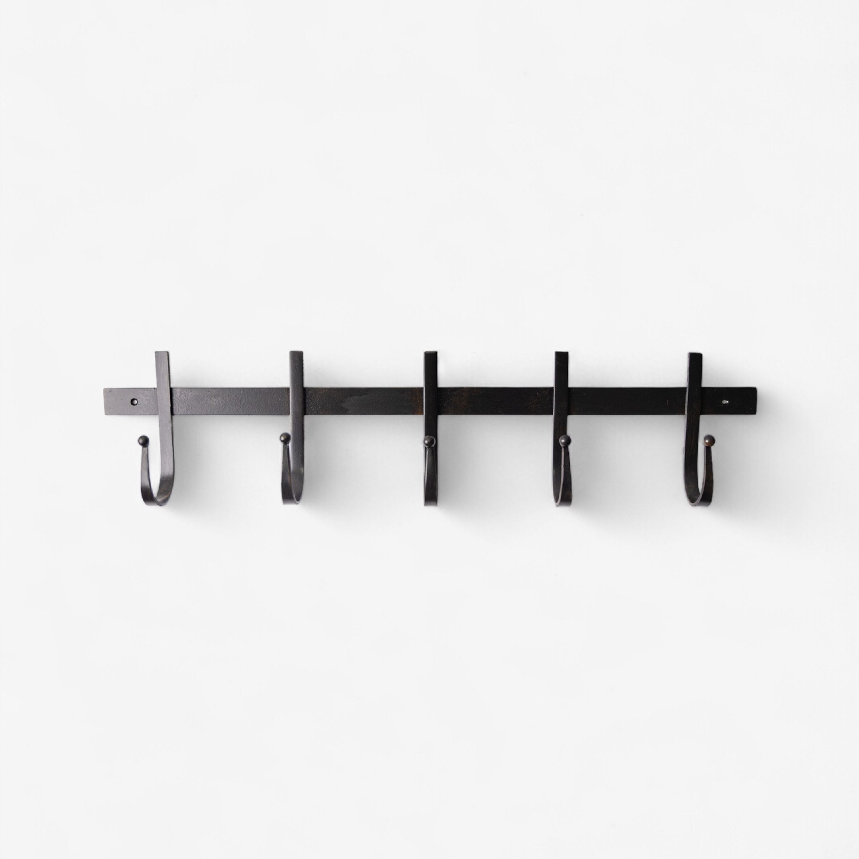 French Country Chunky Iron 5 Hook Brush Black