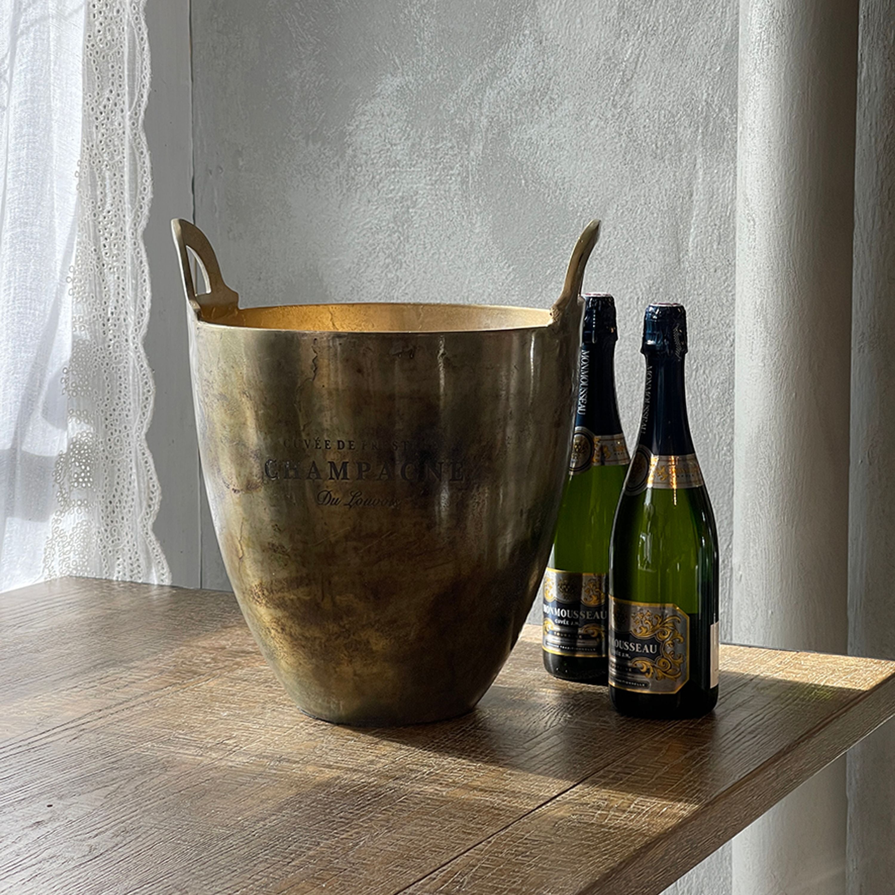French Country Wine Bucket Burnt Pewter Large