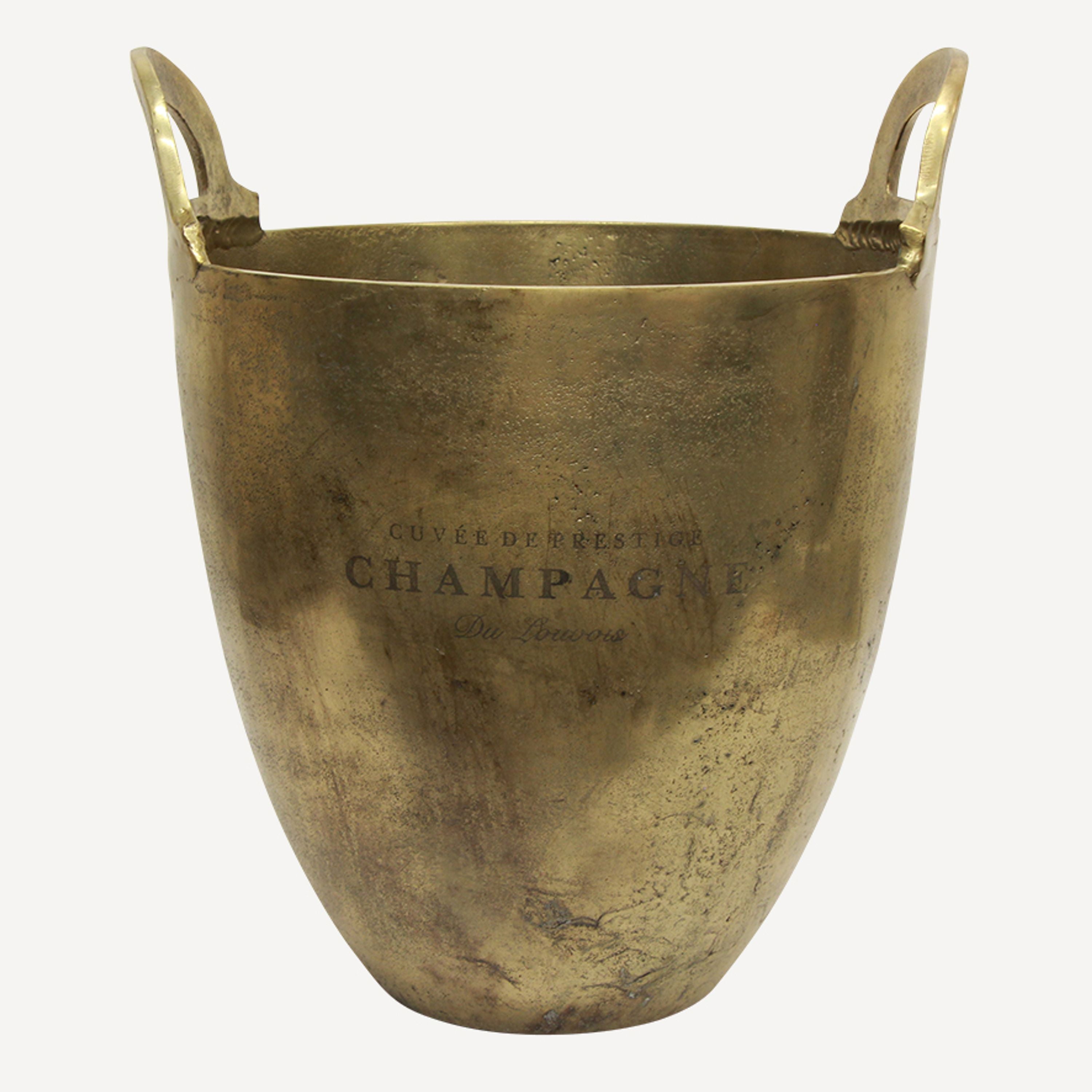French Country Wine Bucket Burnt Pewter Large