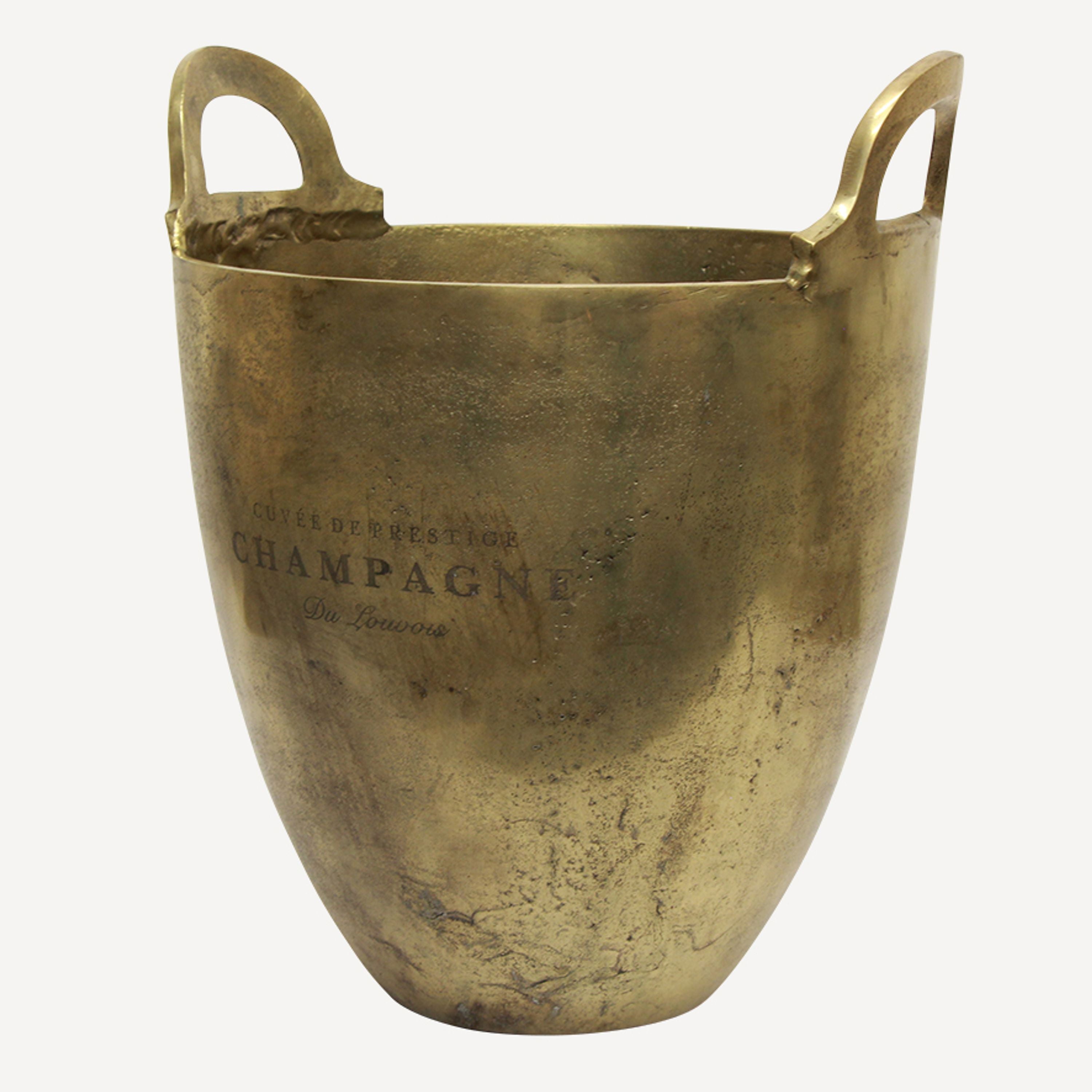 French Country Wine Bucket Burnt Pewter Large