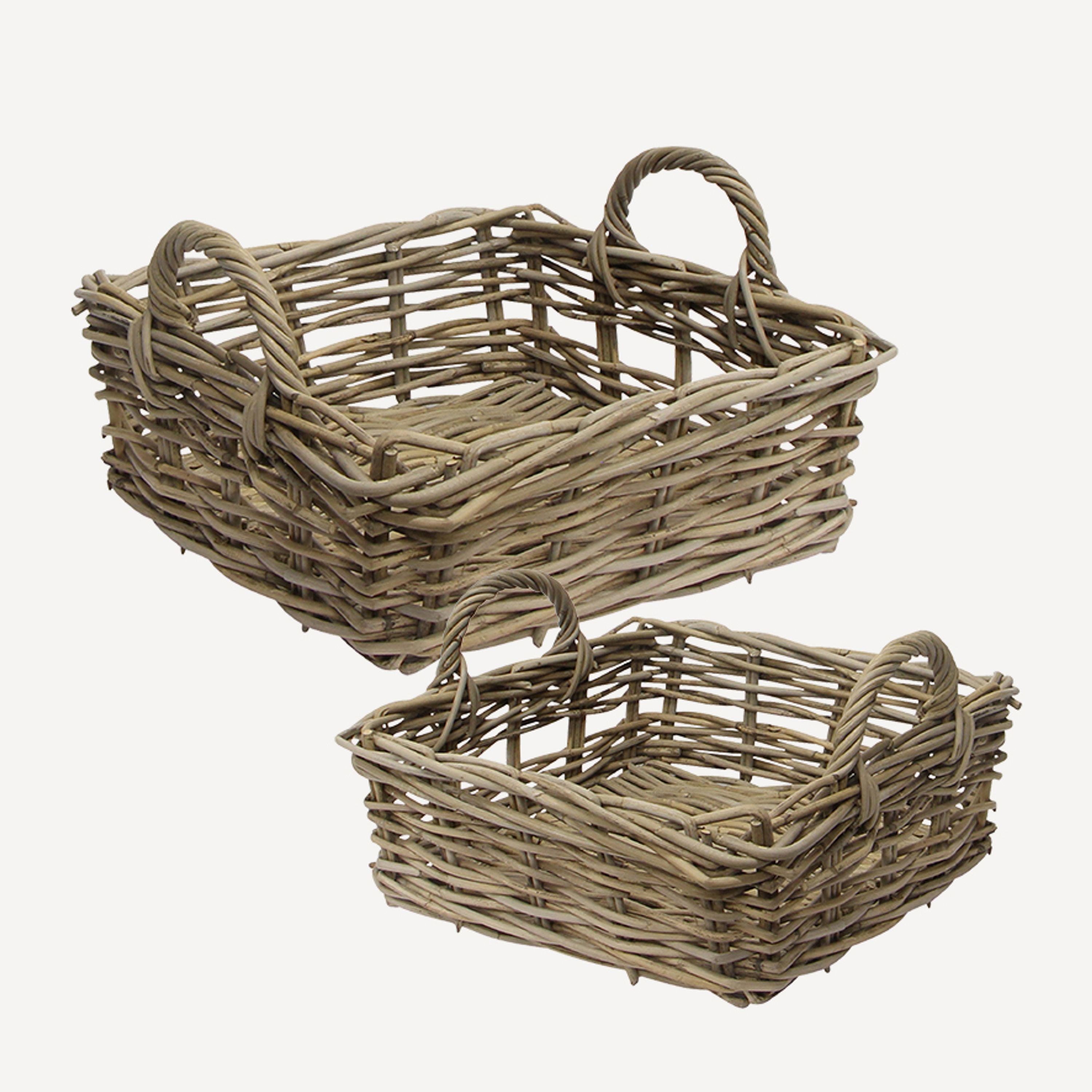 French Country Grove Square Storage Baskets (2 Pack)
