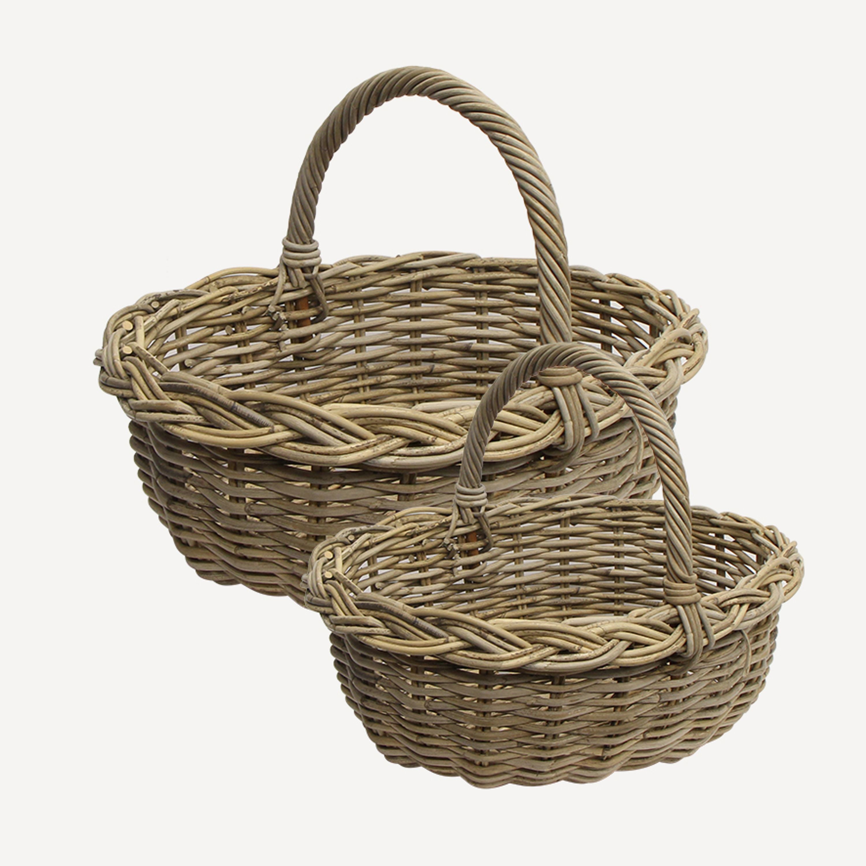 French Country Grove Oval Harvest Basket (2 Pack)