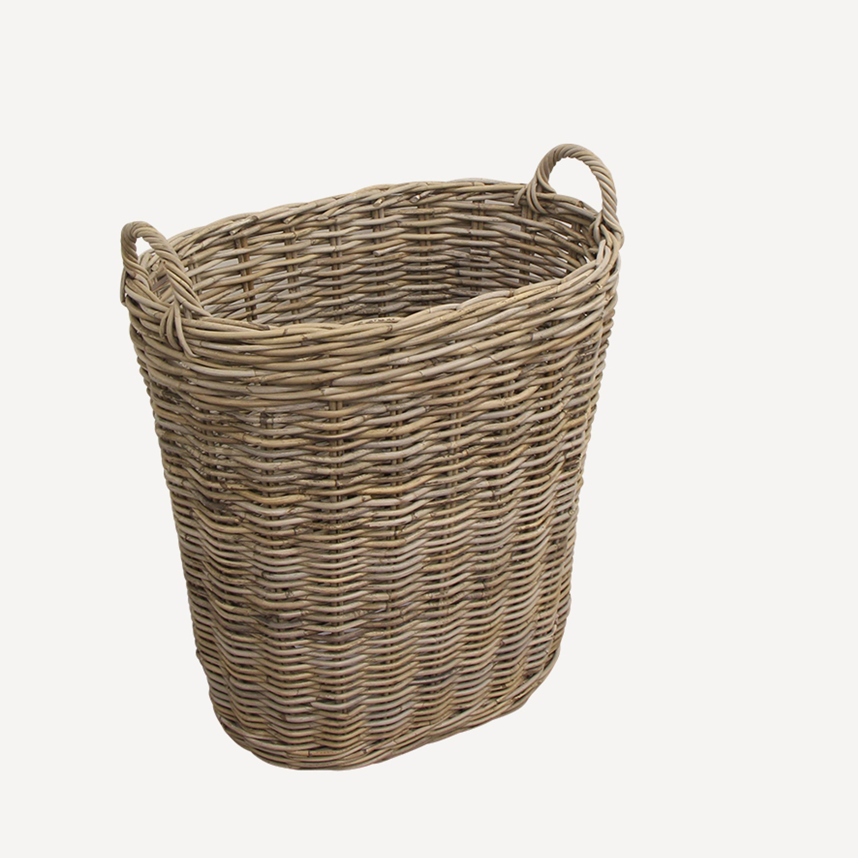 French Country Grove Tall Oval Basket