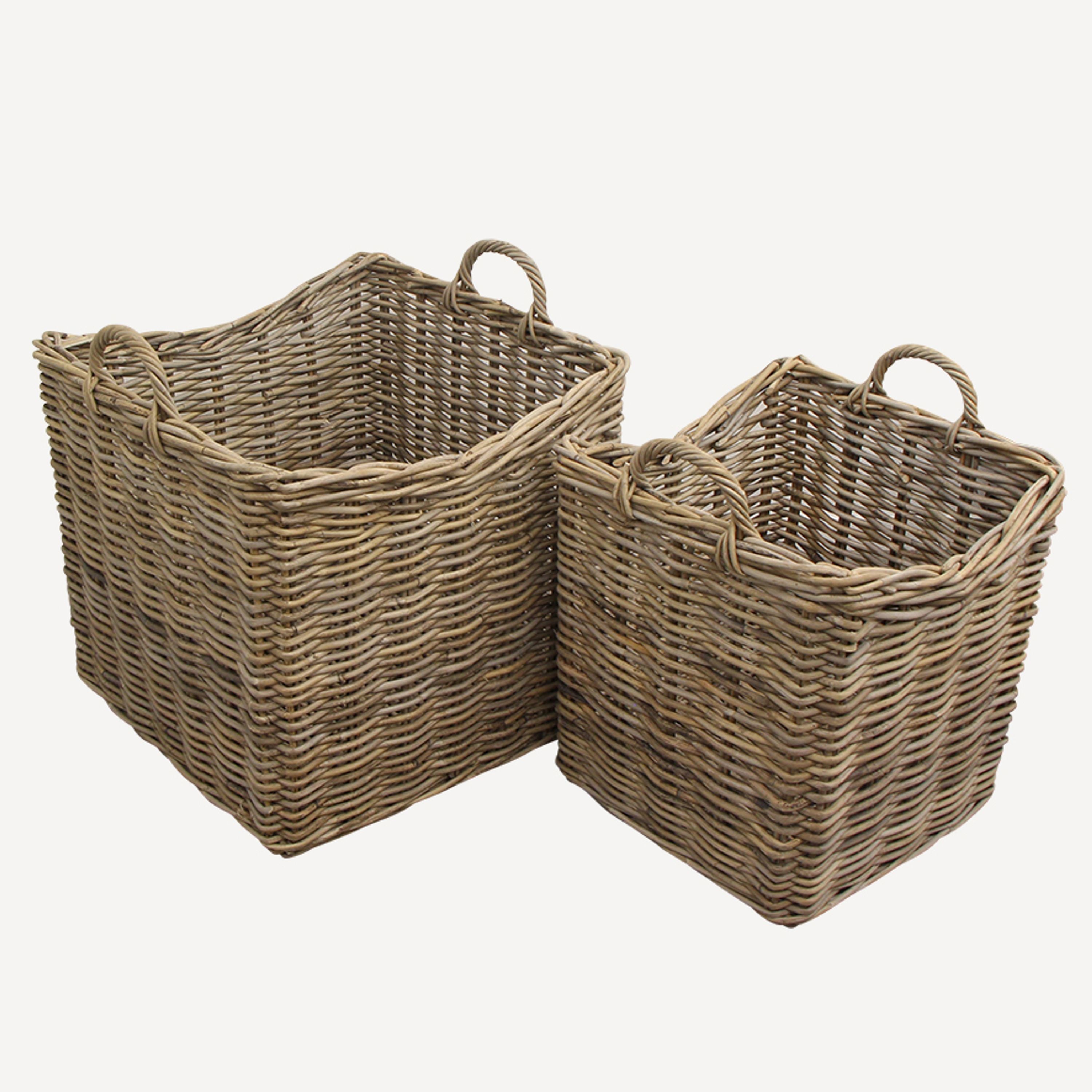 French Country Grove Square Planter Basket (2 Pack)