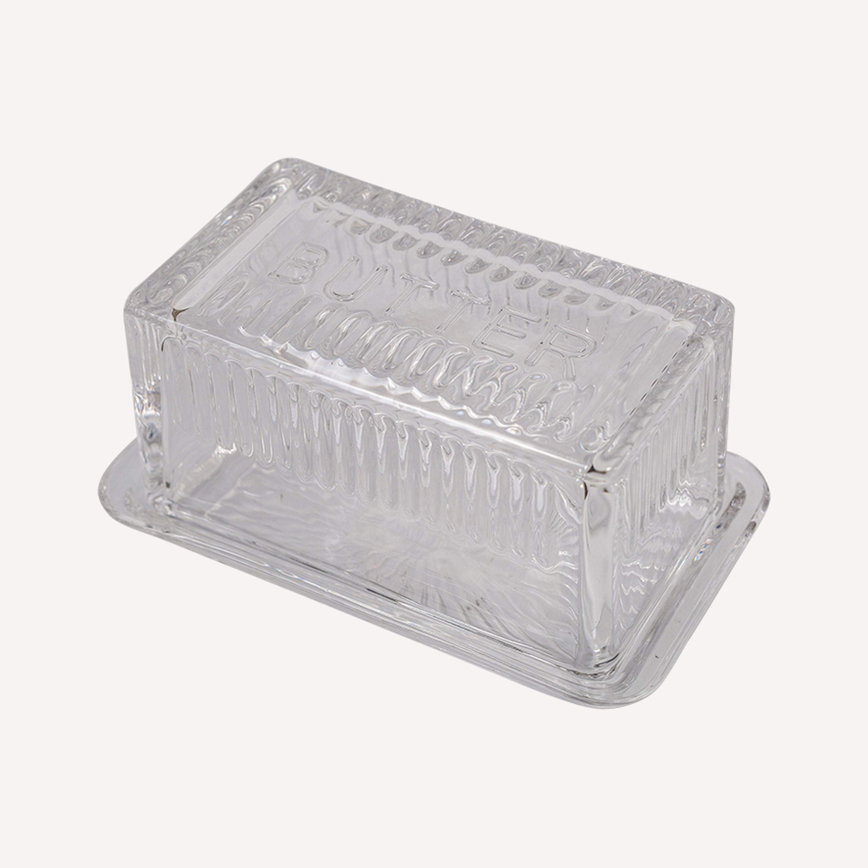 French Country Glass Butter Dish