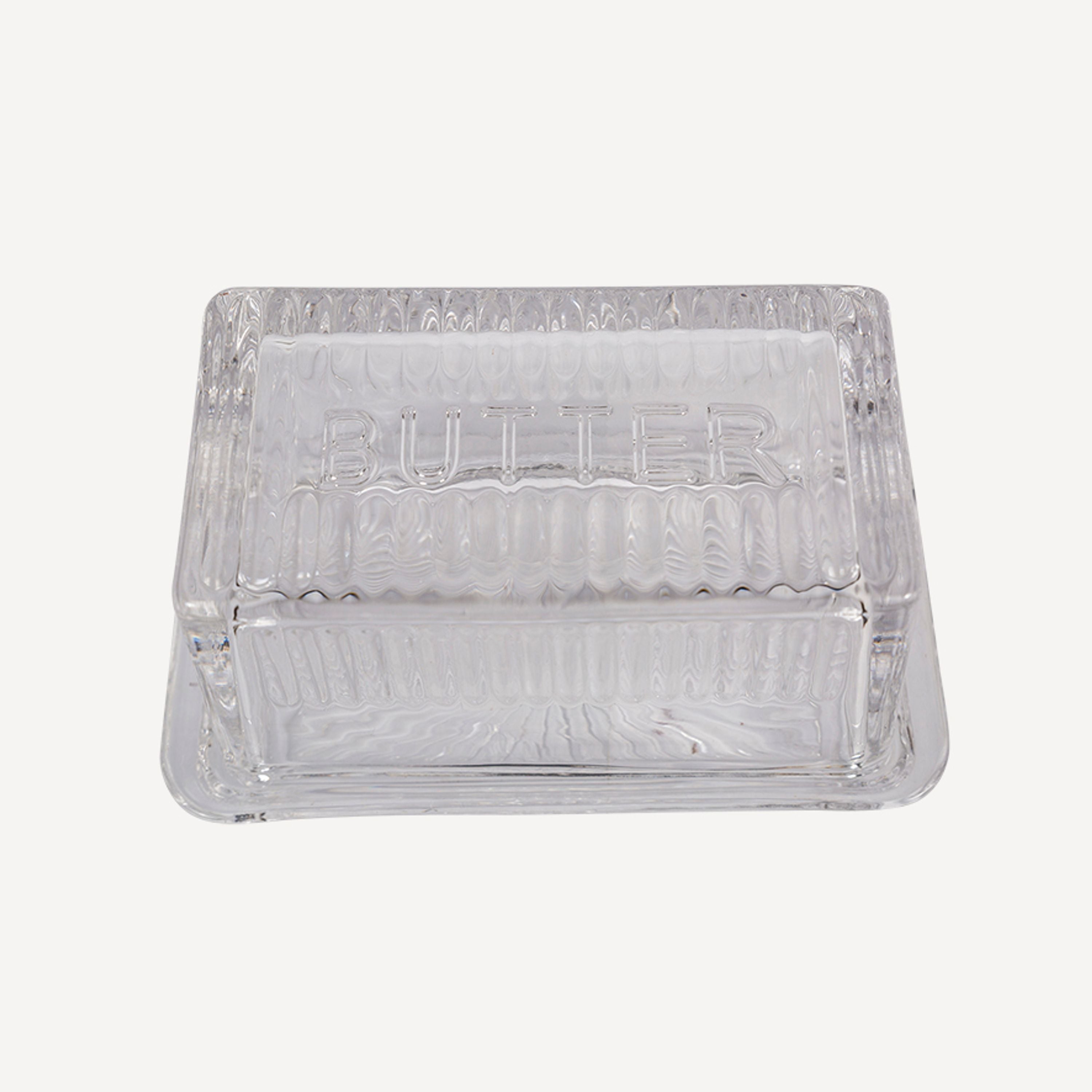 French Country Glass Butter Dish
