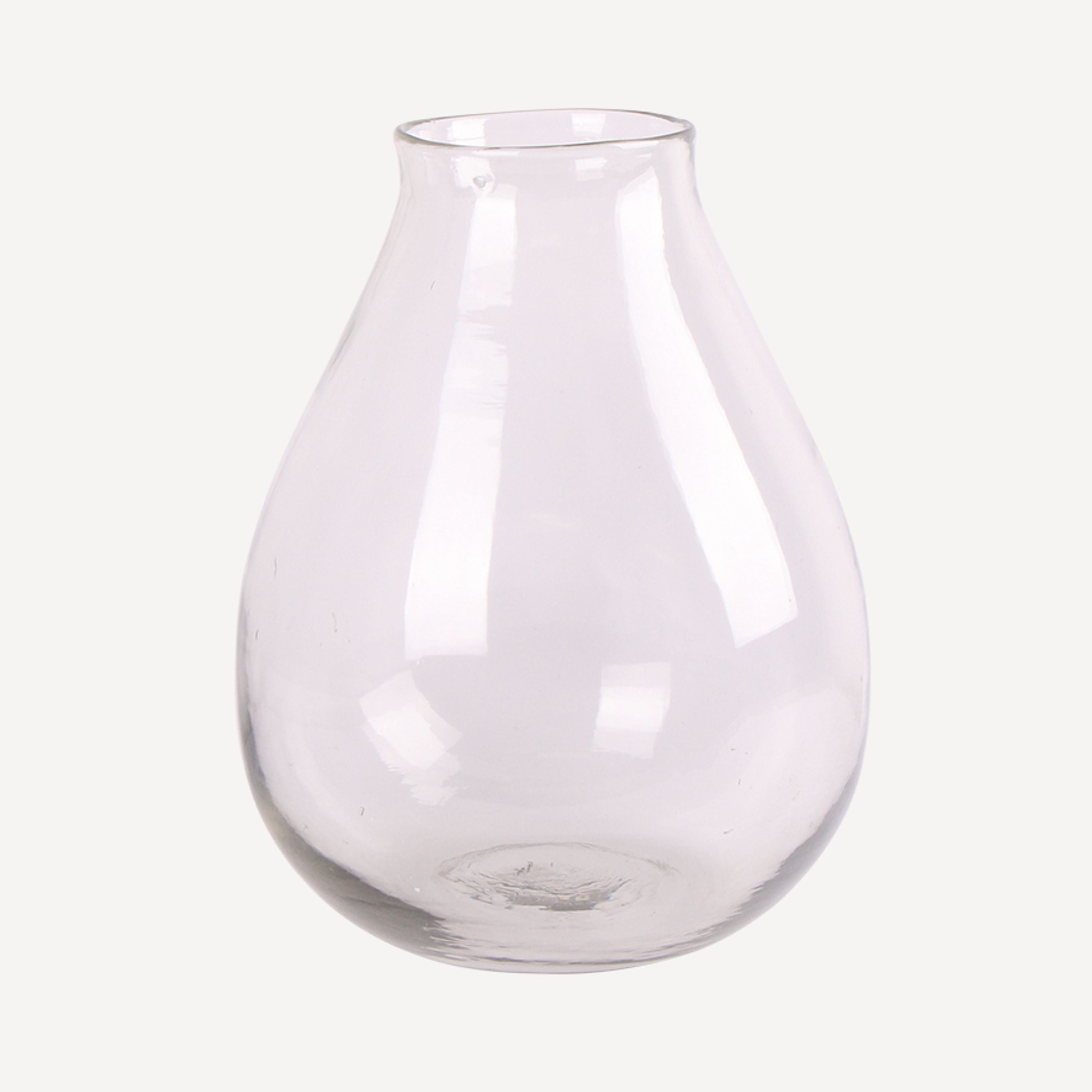 French Country Large Rounded Hand Blown Vase