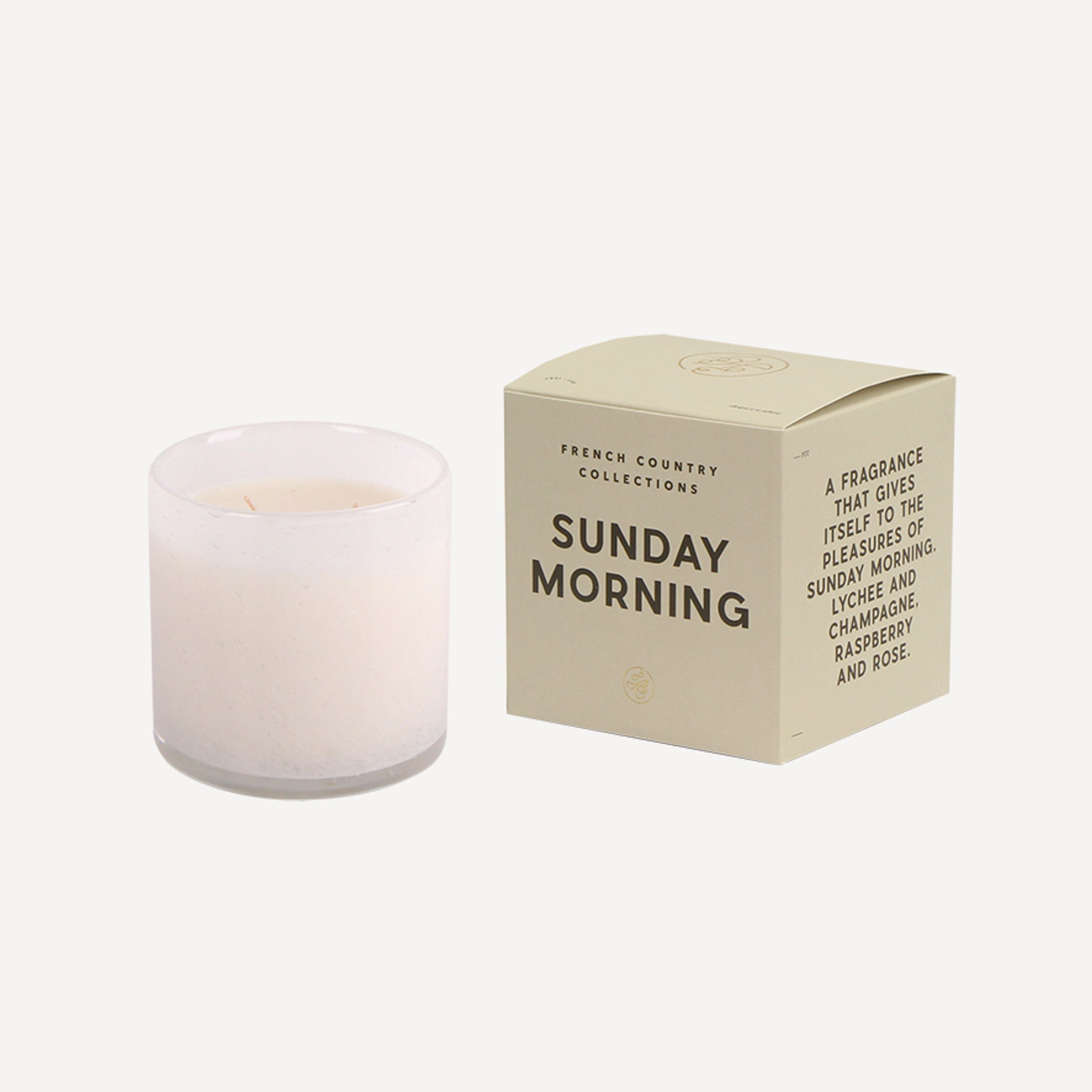 French Country Sunday Morning Glass Candle