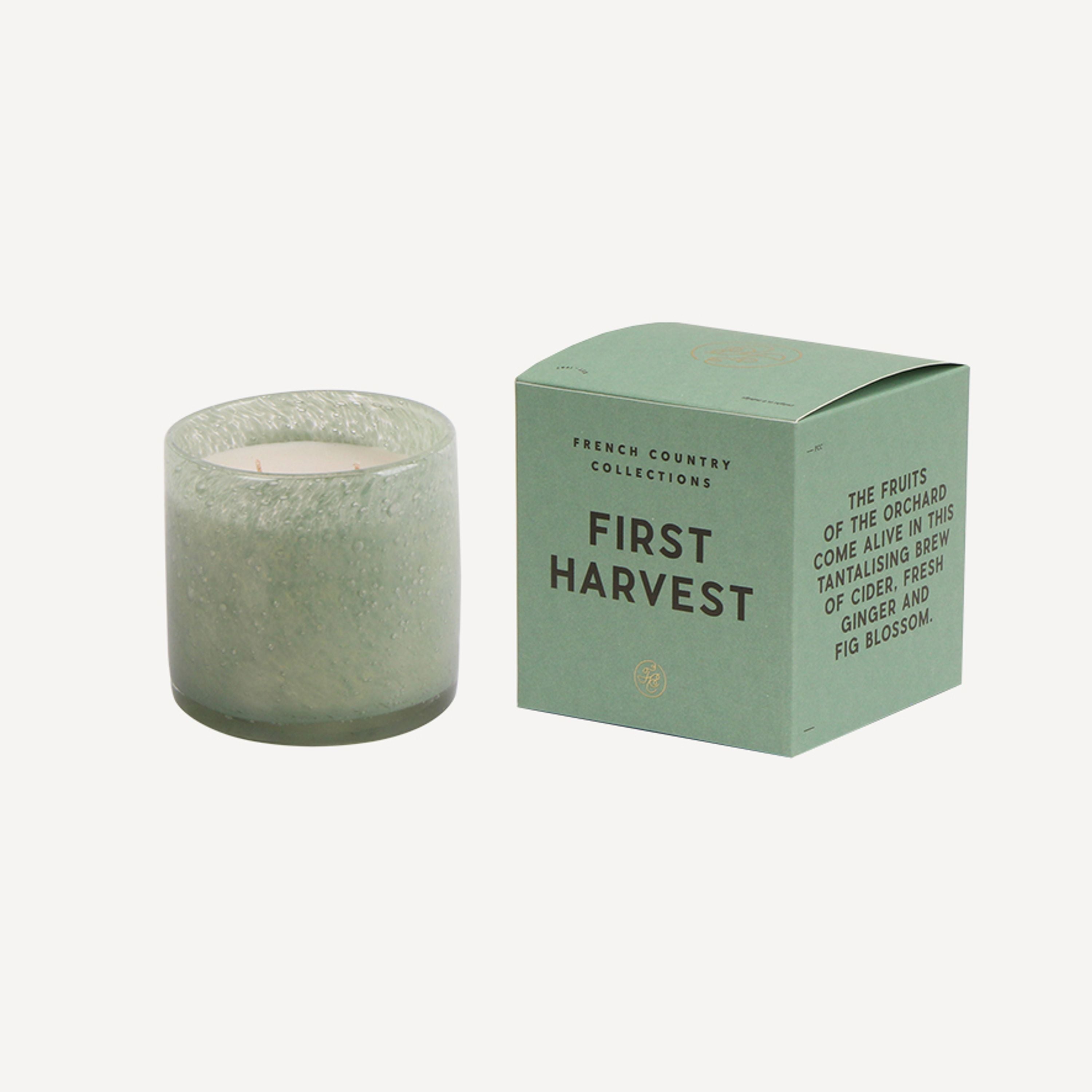 French Country First Harvest Glass Candle