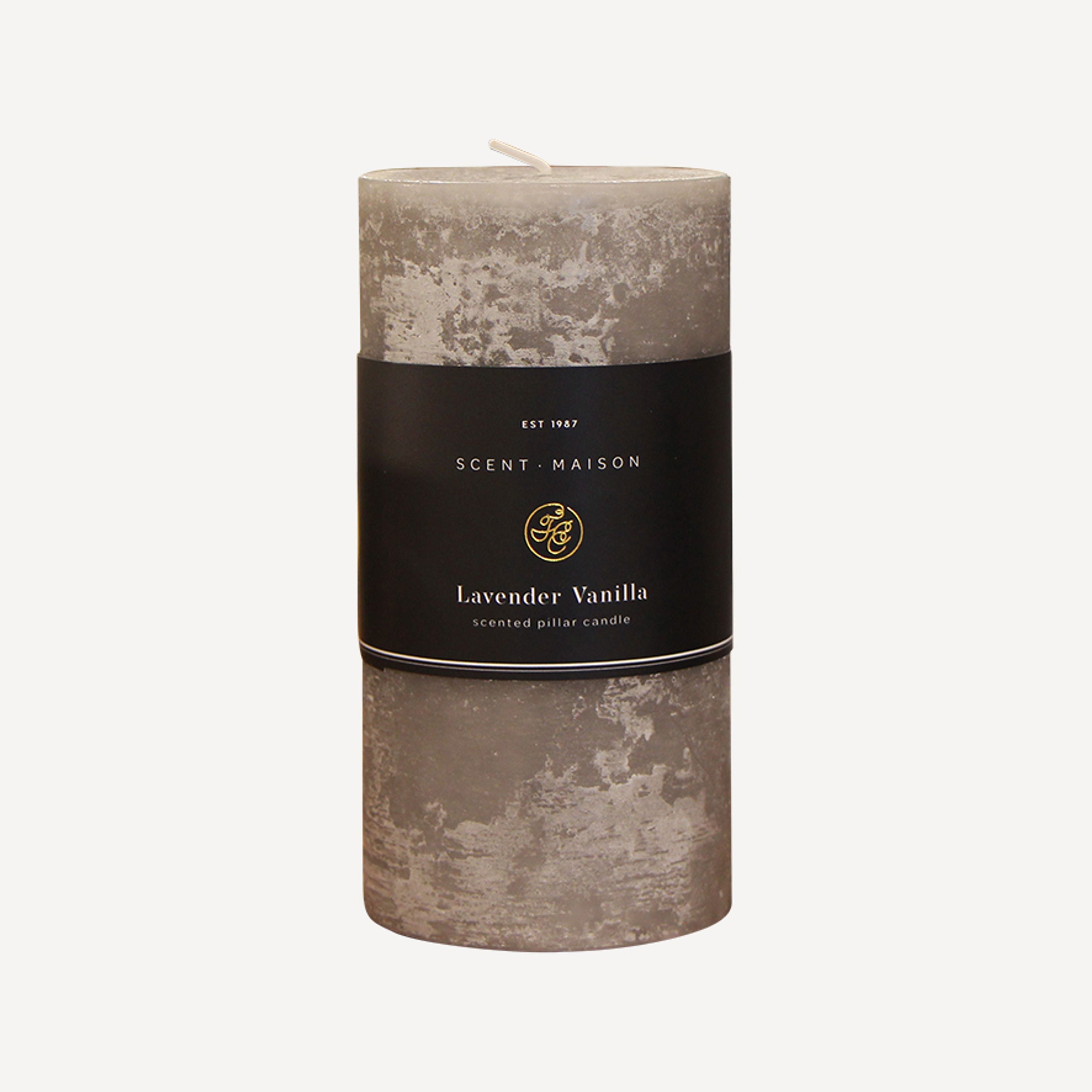 French Country Maison Pillar Candle Lavender Vanilla 8x15cm