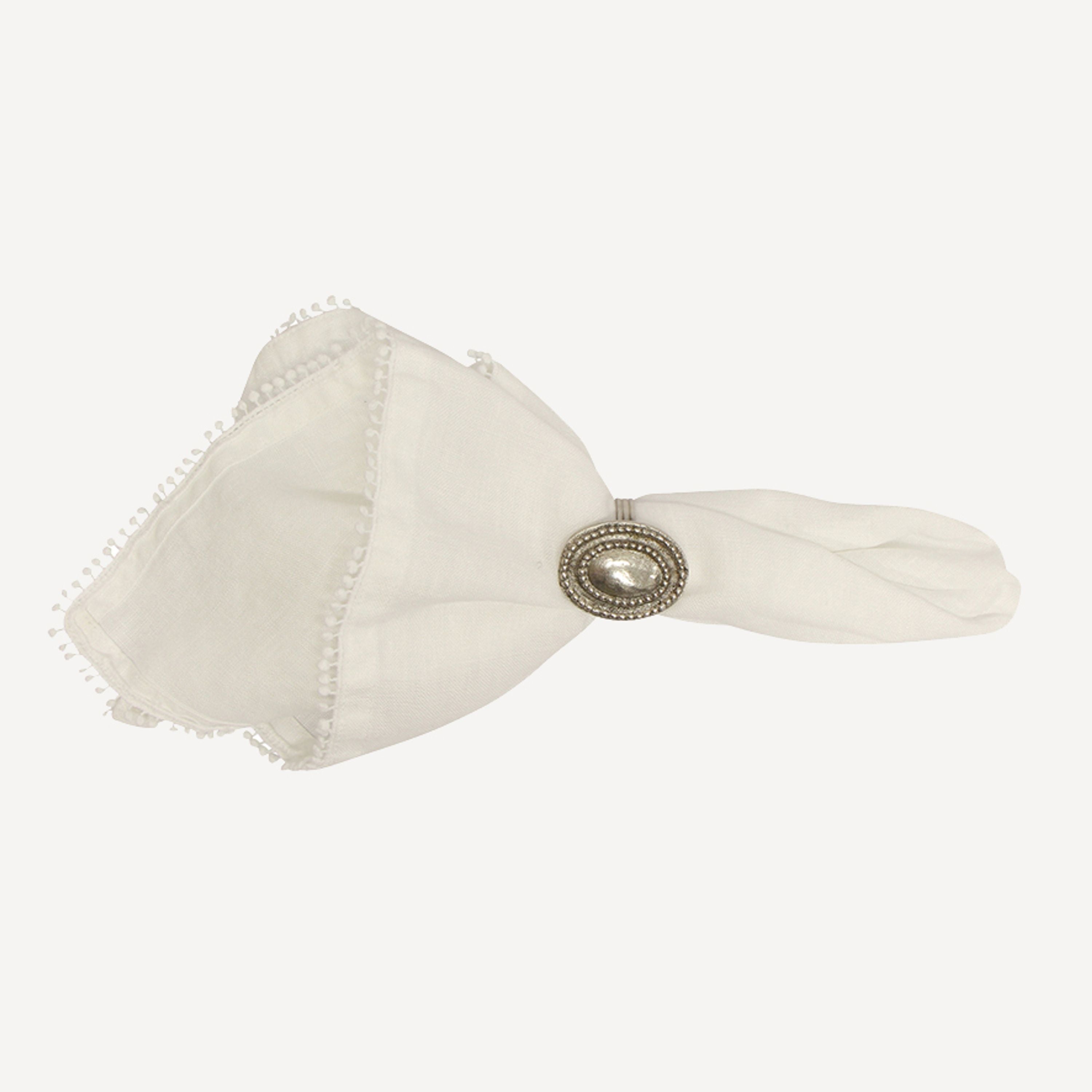 French Country Bauble Napkin White