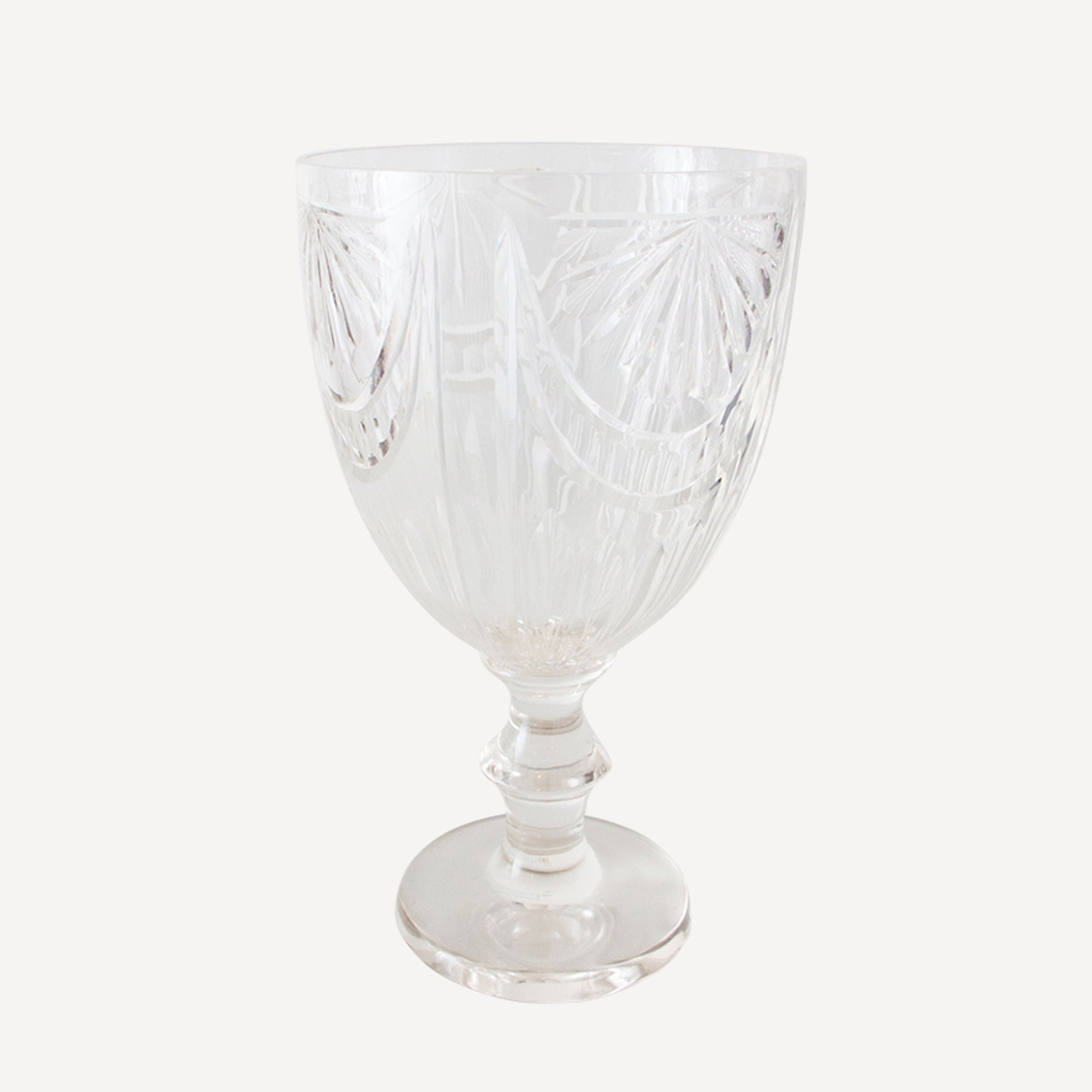 French Country Sunrise Cut Glass Hurricane