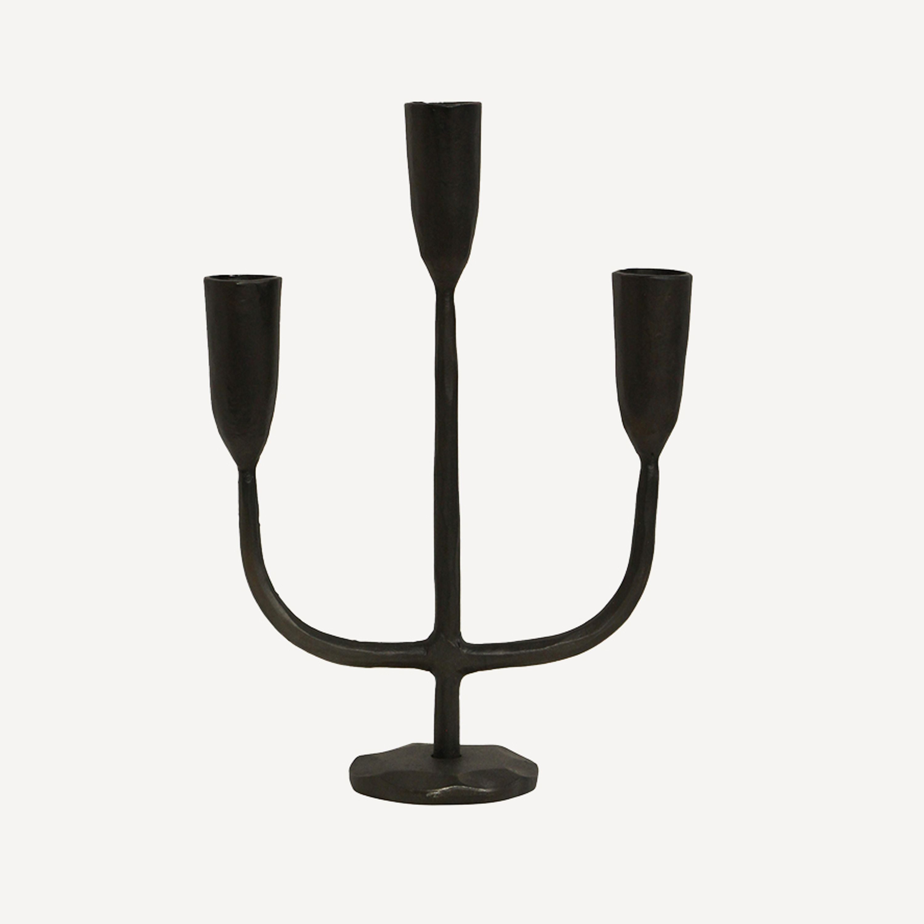 French Country Dax 3 Light Black Candelabra