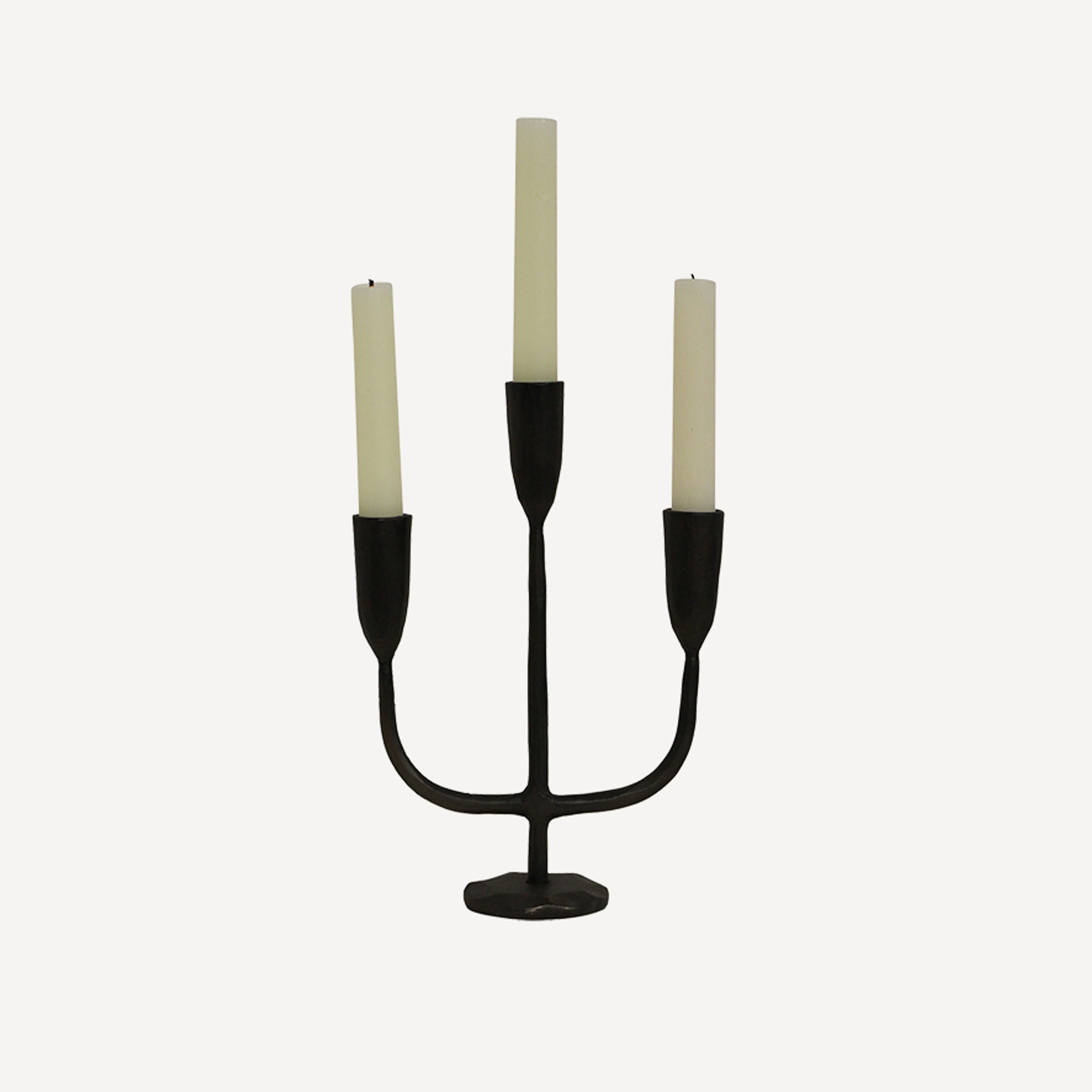 French Country Dax 3 Light Black Candelabra