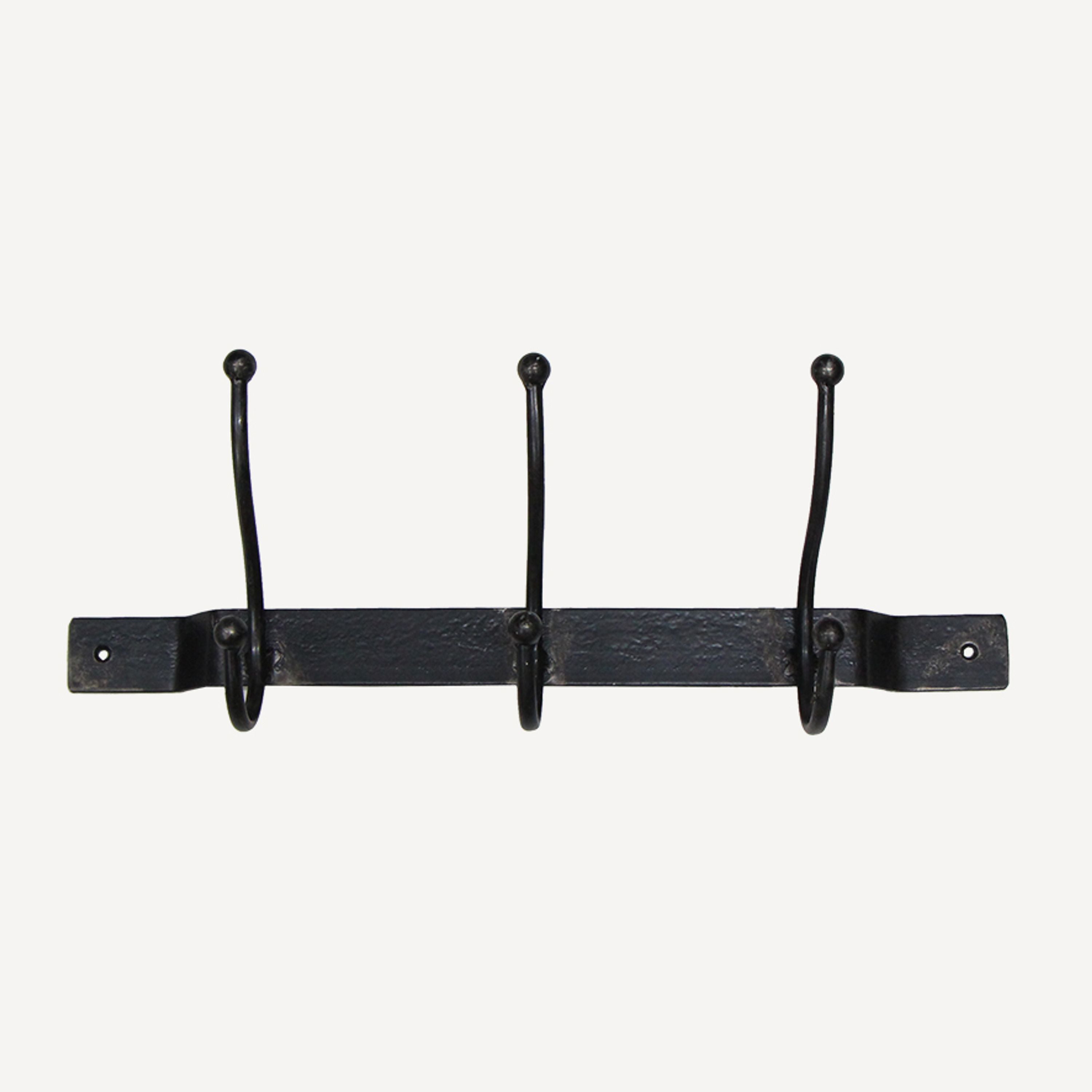 French Country Old Metal 3 Hook Bar