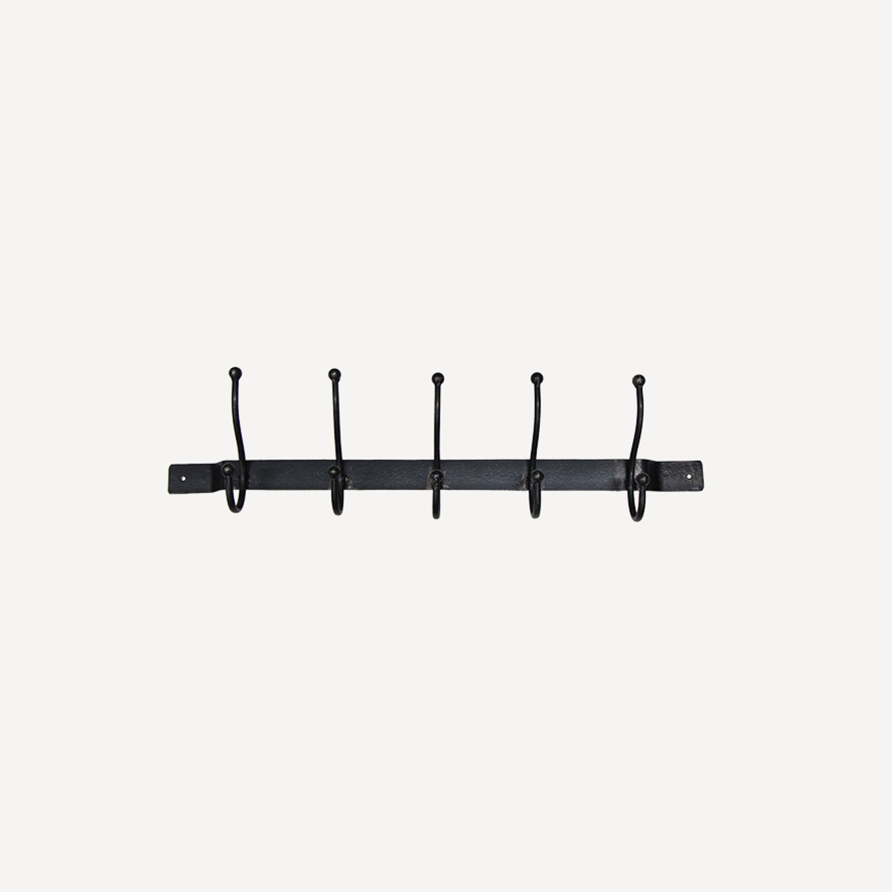 French Country Old Metal 5 Hook Bar