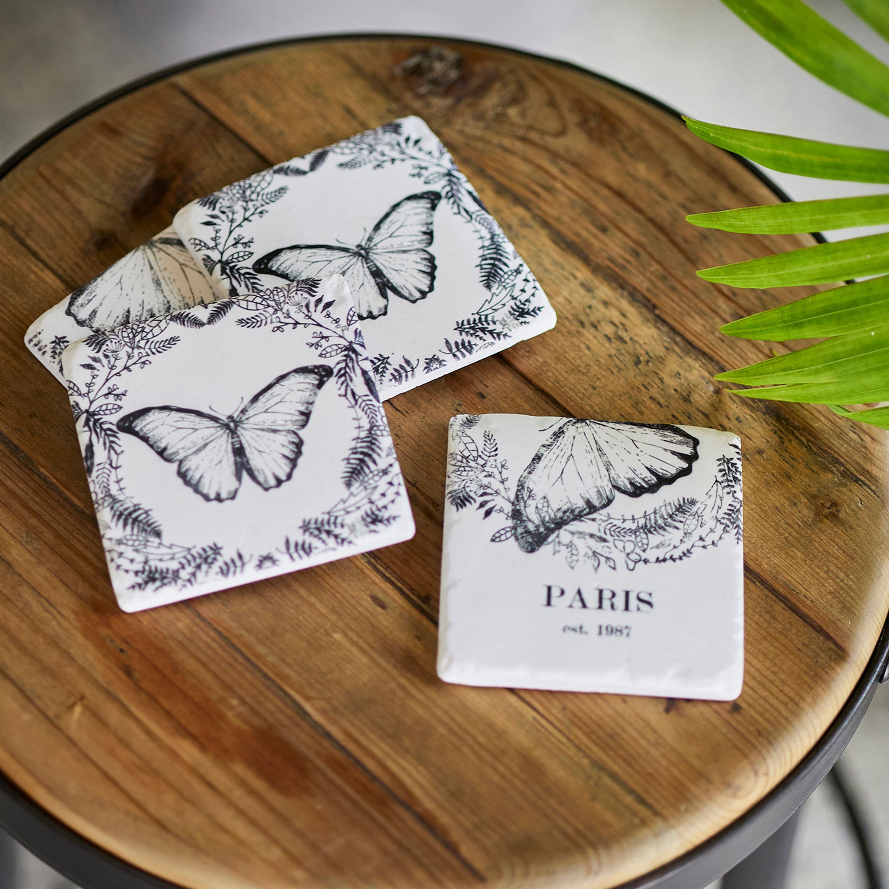 French Country Butterfly Coasters (4 Pack)