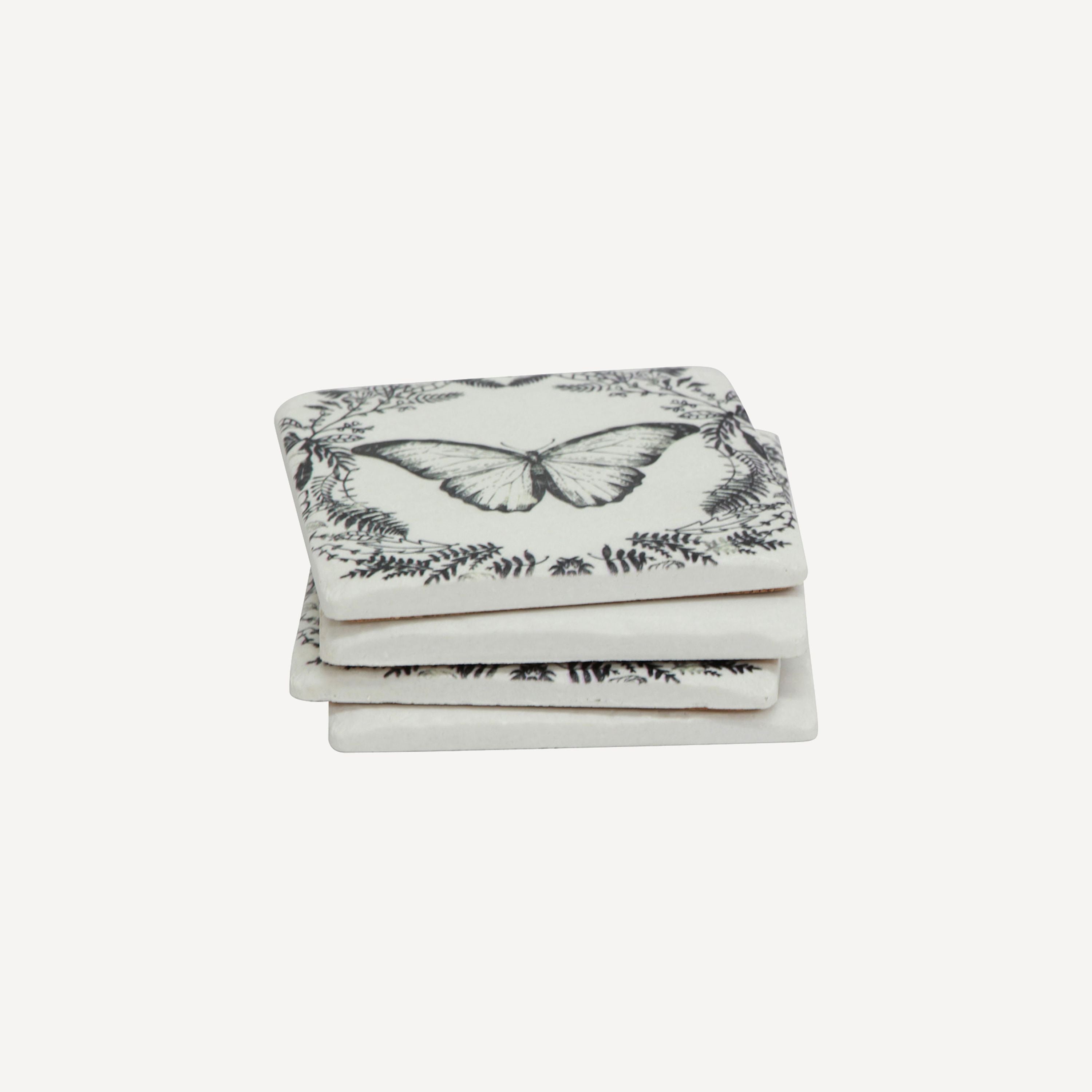 French Country Butterfly Coasters (4 Pack)