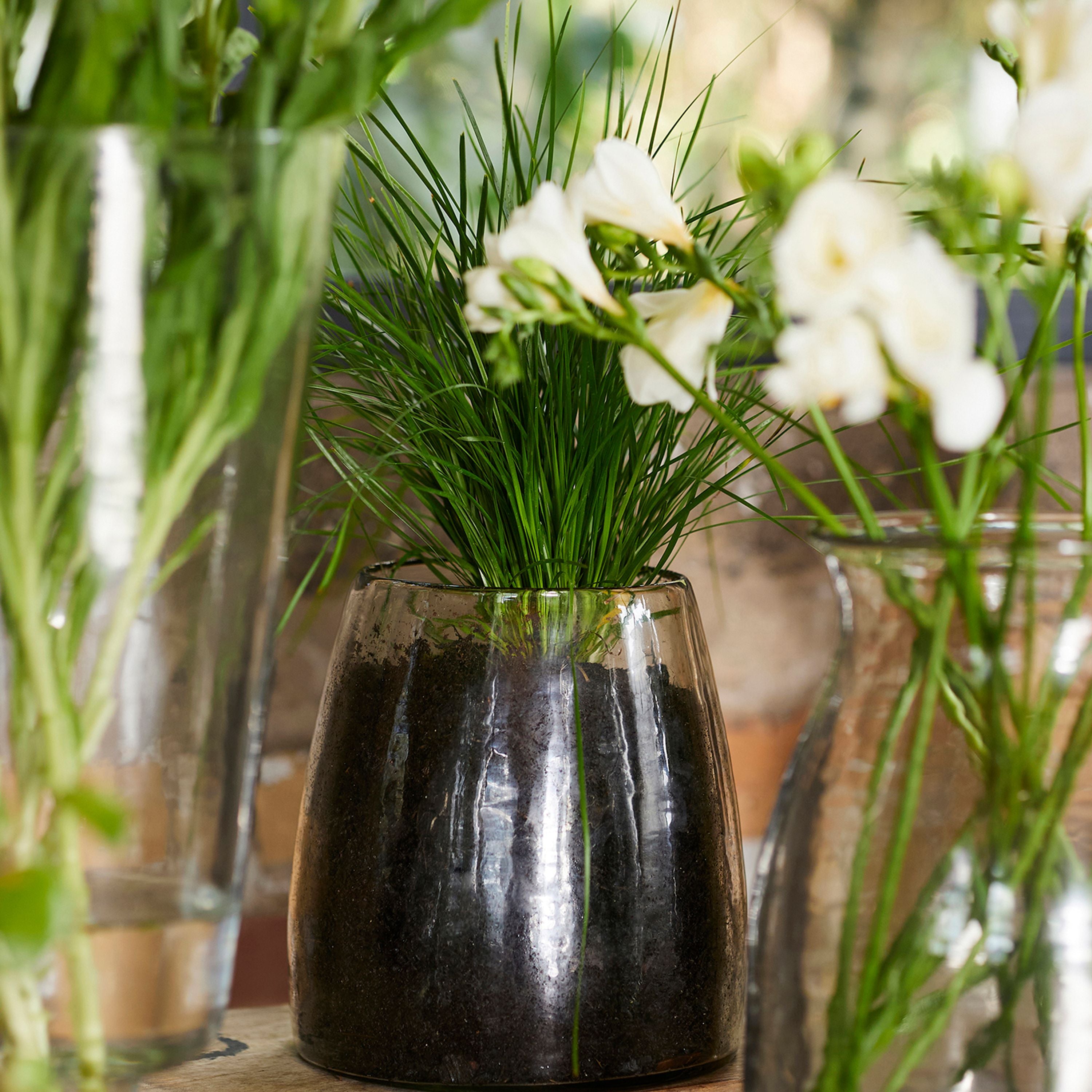 French Country Dappled Clear Vase